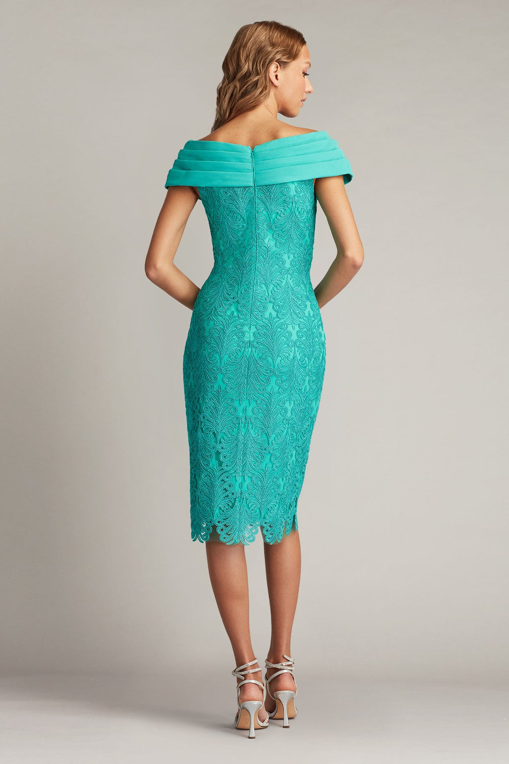 Galle Draped V-Neck Embroidered Dress CAQUA
