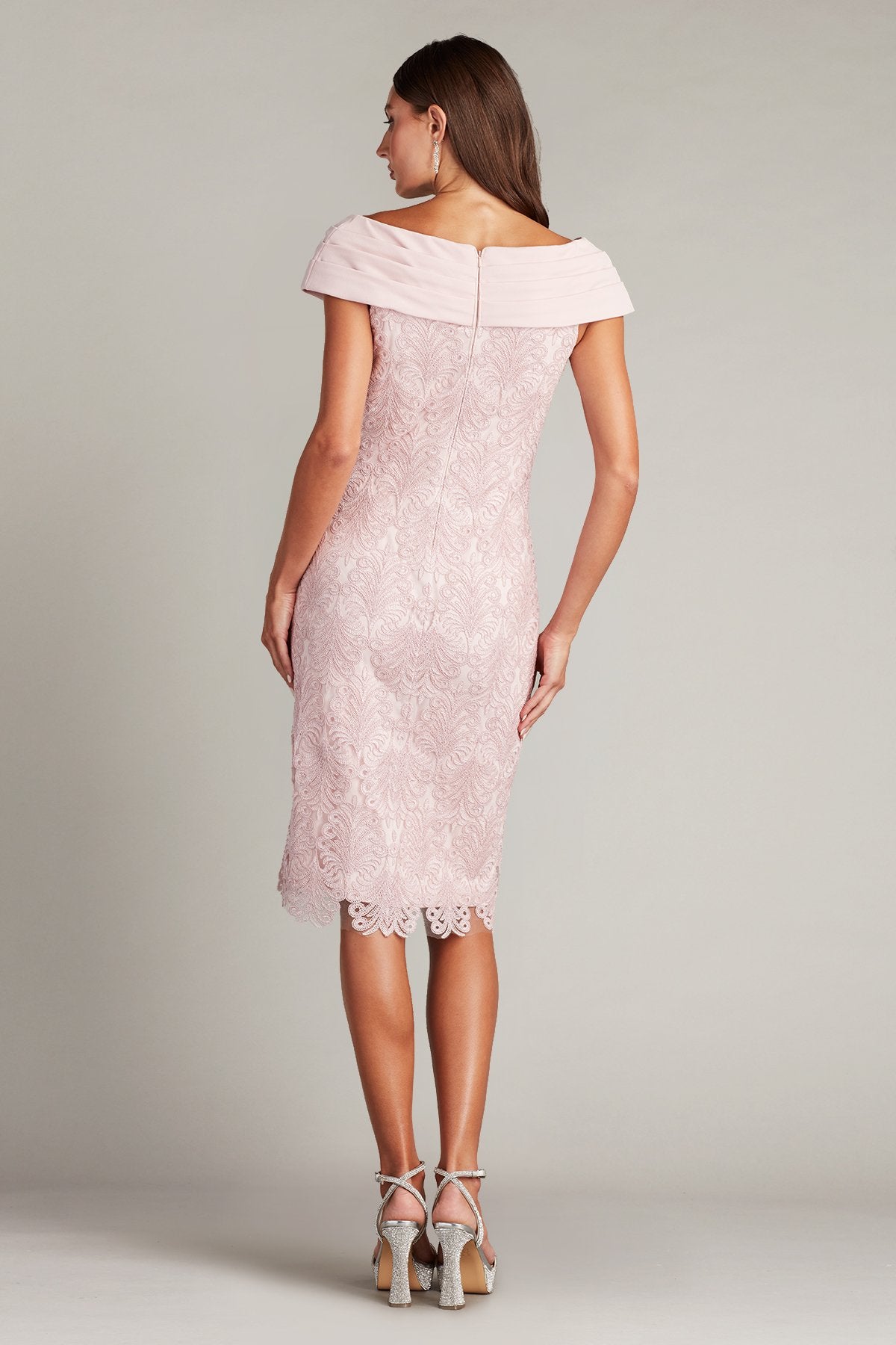 Galle Draped V-Neck Embroidered Dress