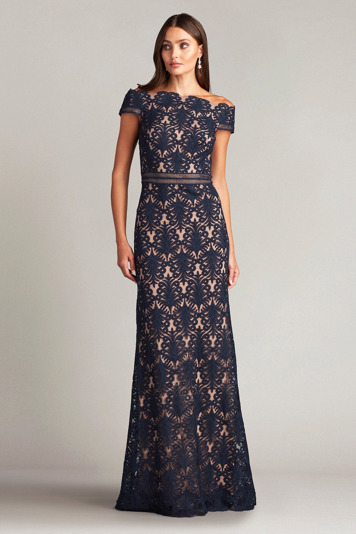 Dallise Embroidered Tulle Gown – Tadashi Shoji Official Online Boutique