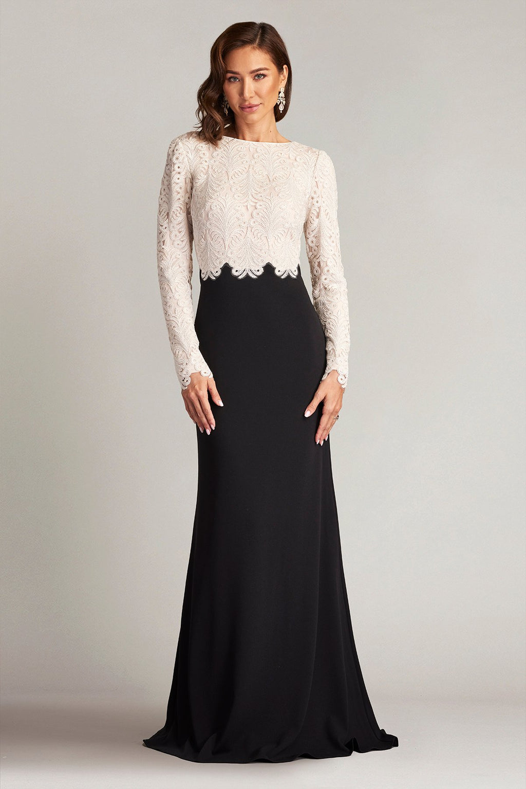 Baden Two-Tone Embroidered Tulle Gown