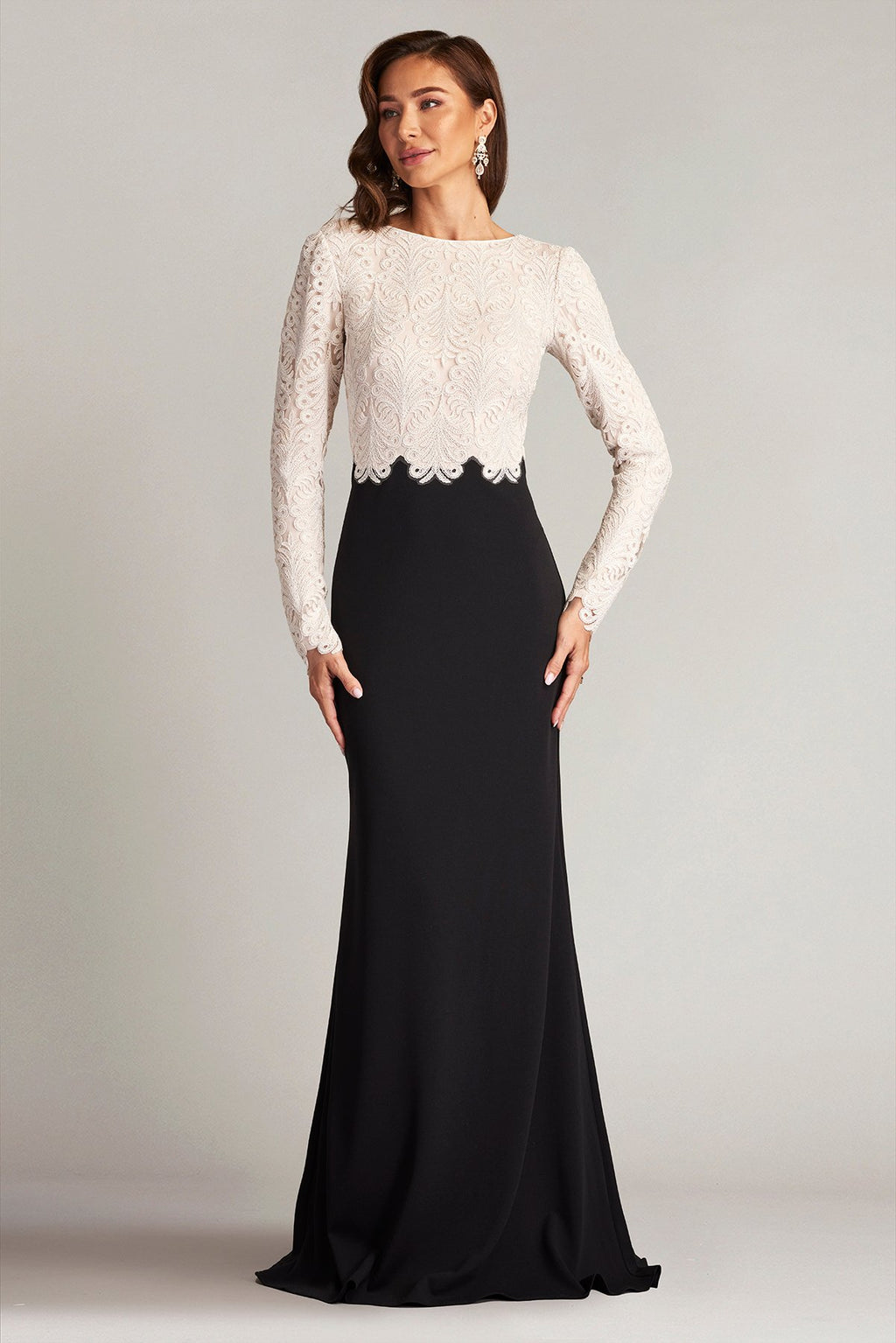 Baden Two-Tone Embroidered Tulle Gown