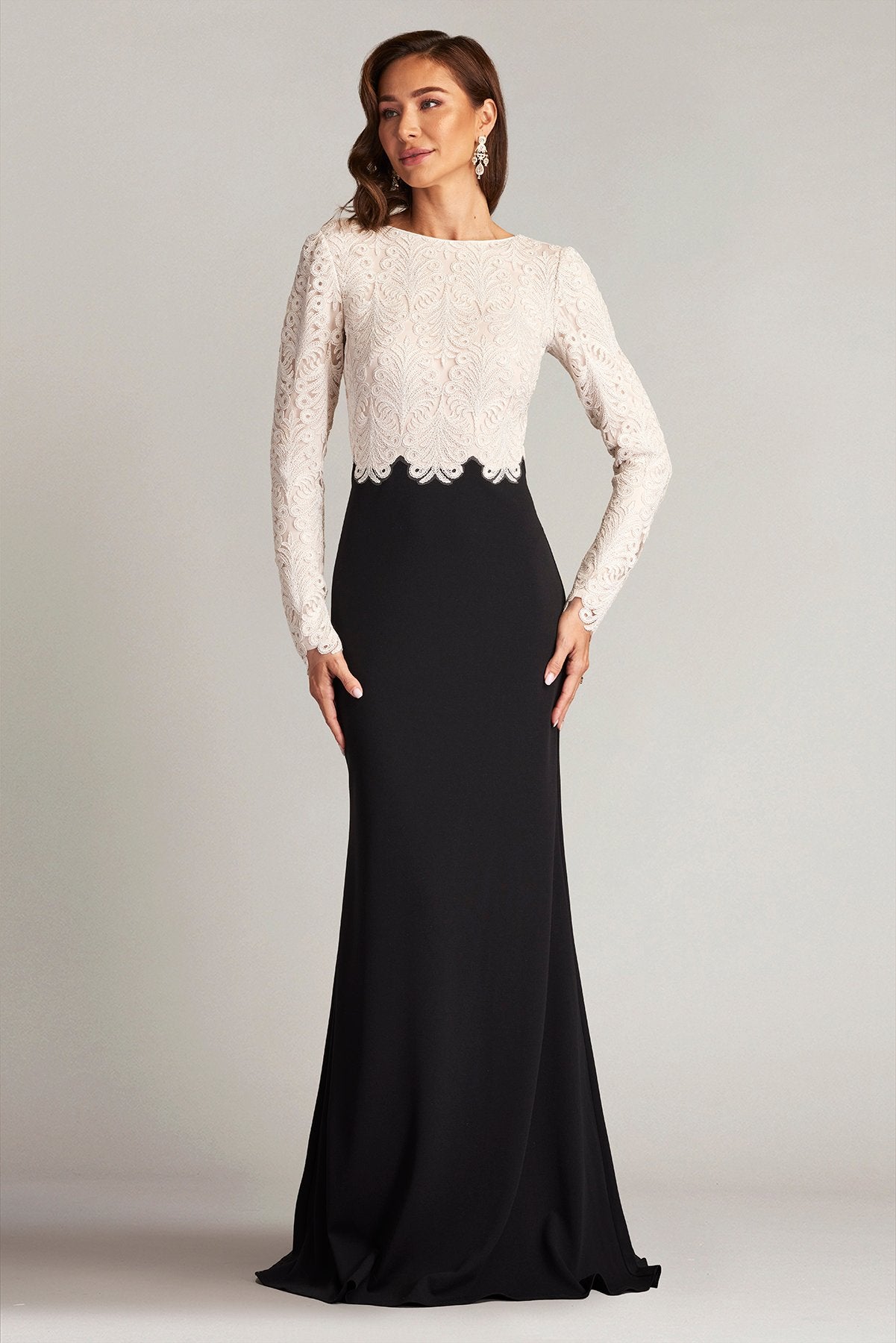 Baden Two-Tone Embroidered Tulle Gown