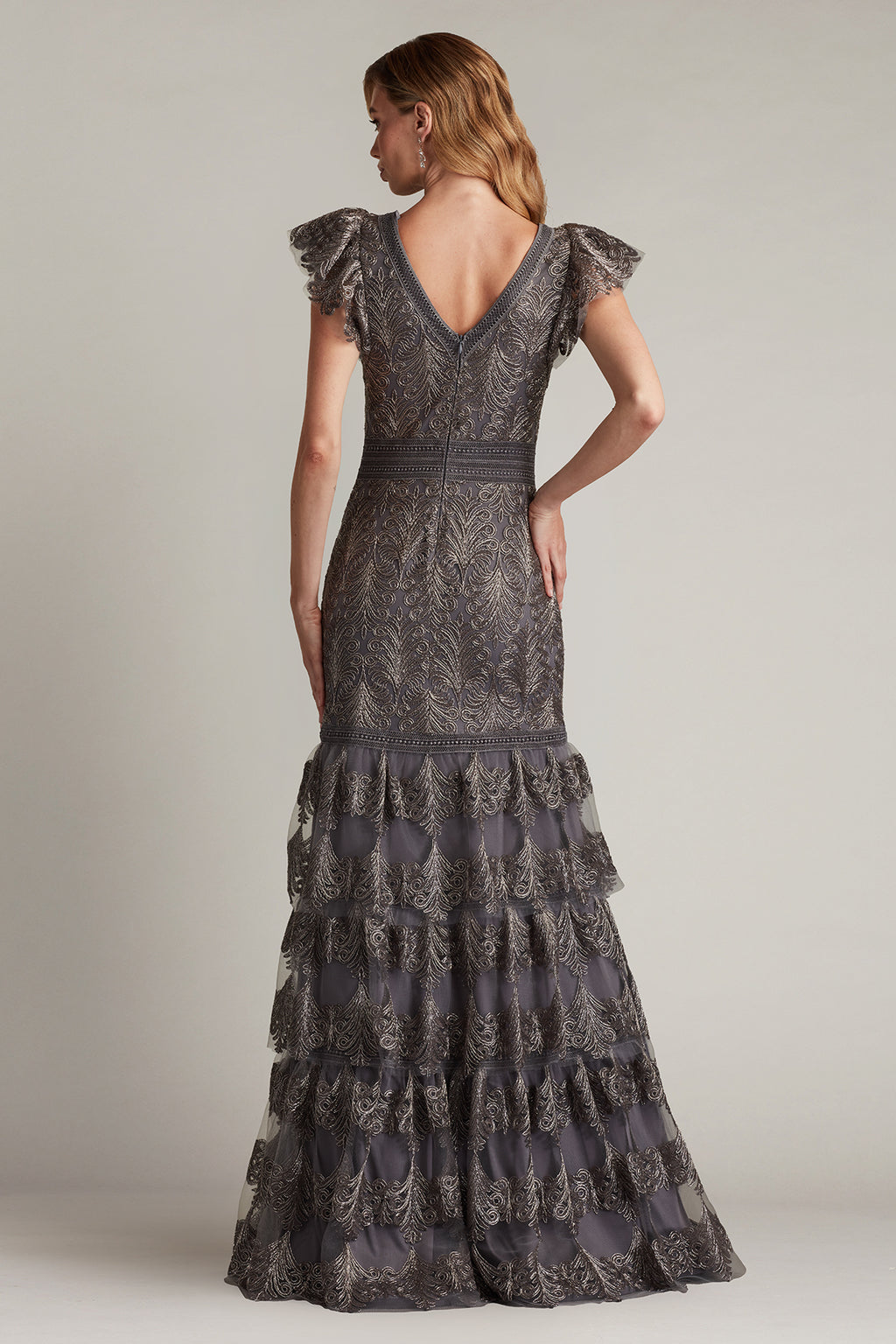 Rhone Tiered Embroidered Tulle Gown