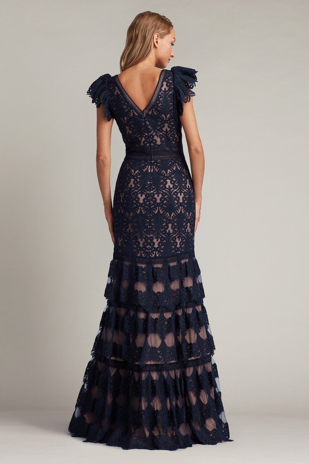 Rhone Tiered Embroidered Tulle Gown – Tadashi Shoji Official