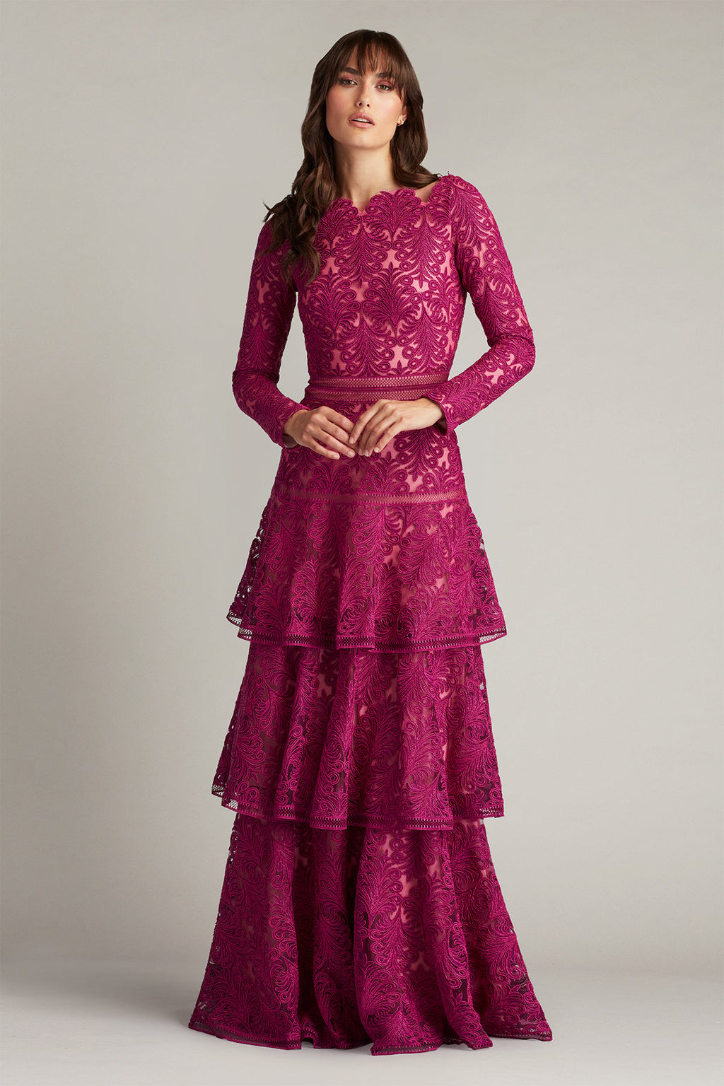 Talita Tiered Embroidered Gown
