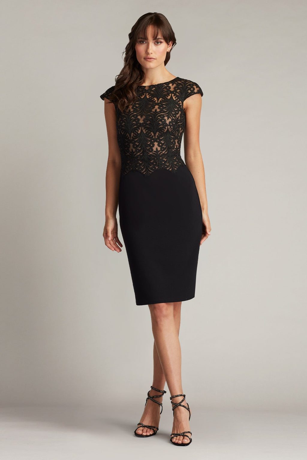 Beal Embroidered Tulle & Crepe Dress