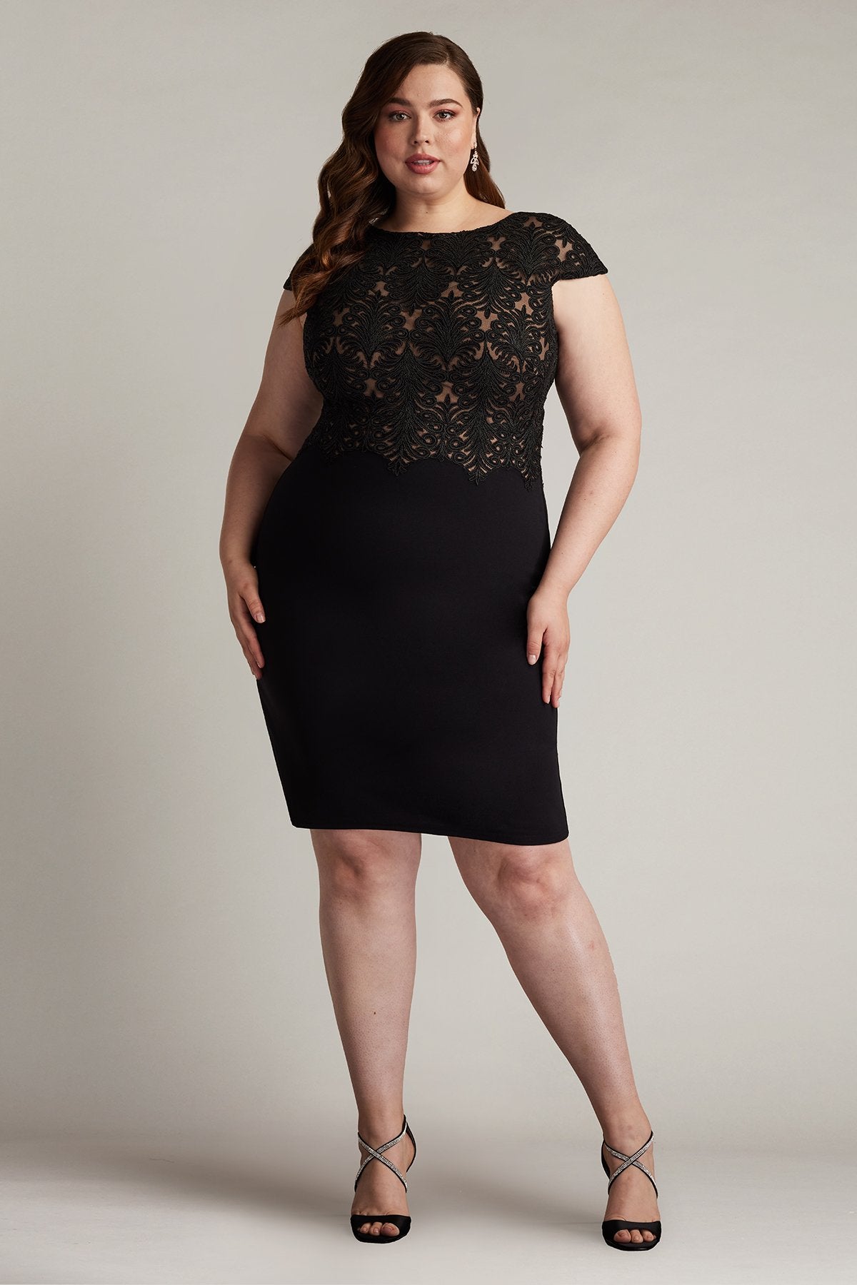 Beal Embroidered Tulle & Crepe Dress - PLUS SIZE