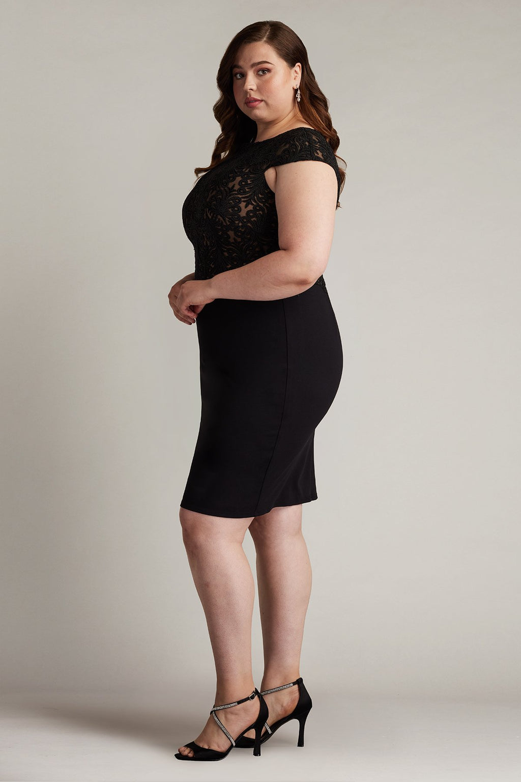 Beal Embroidered Tulle & Crepe Dress - PLUS SIZE