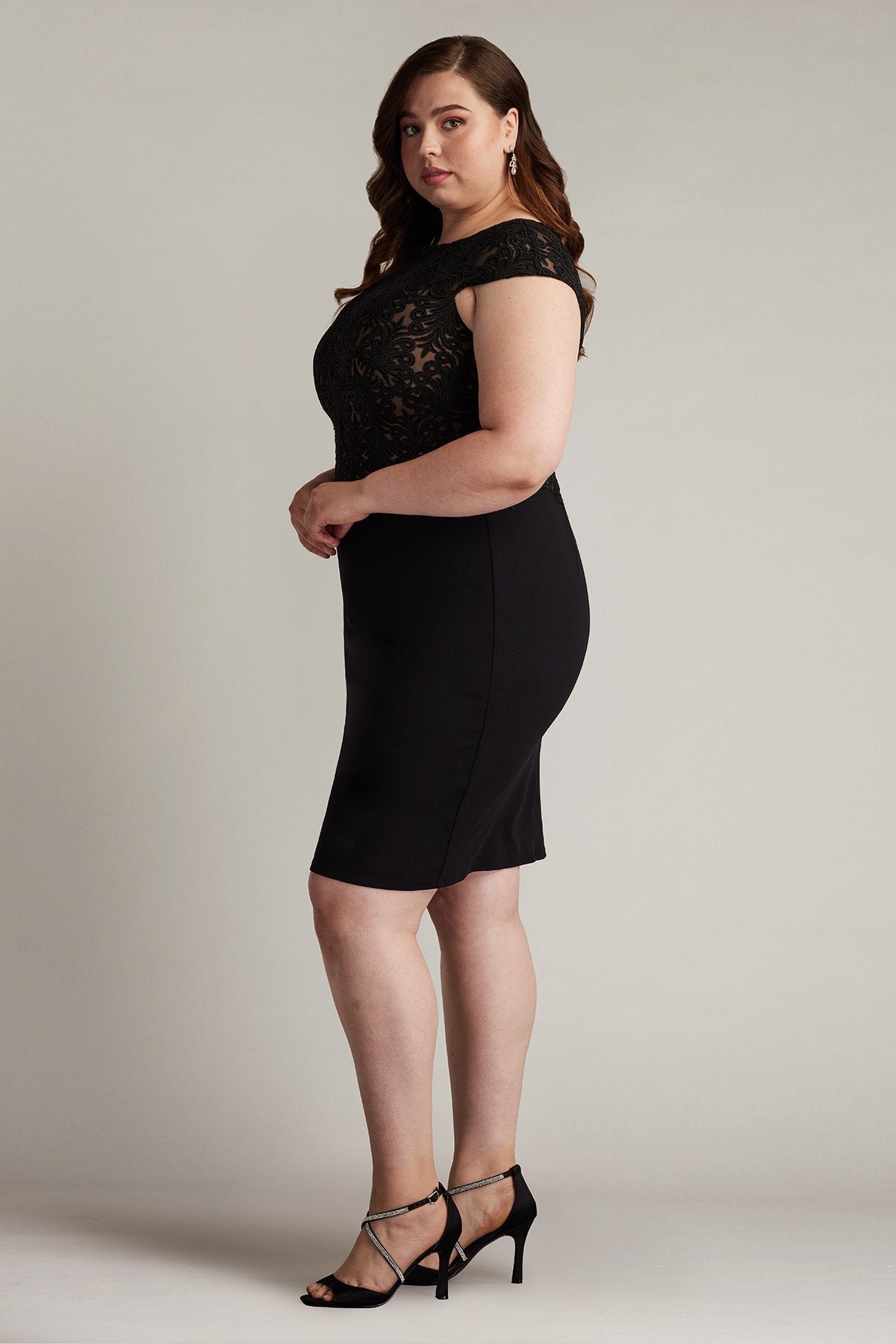 Beal Embroidered Tulle & Crepe Dress - PLUS SIZE