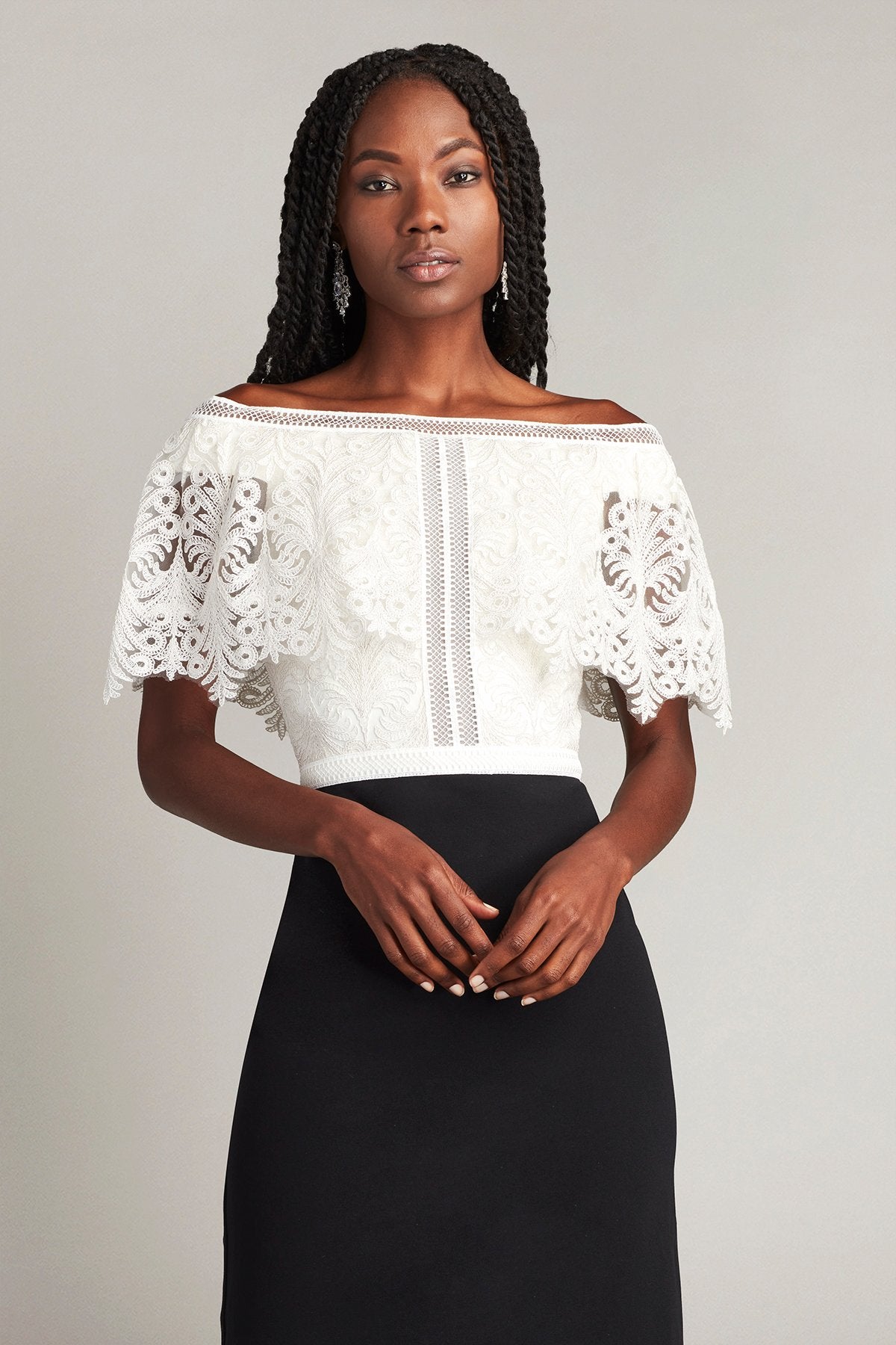 Anders Embroidered Flutter Overlay Dress