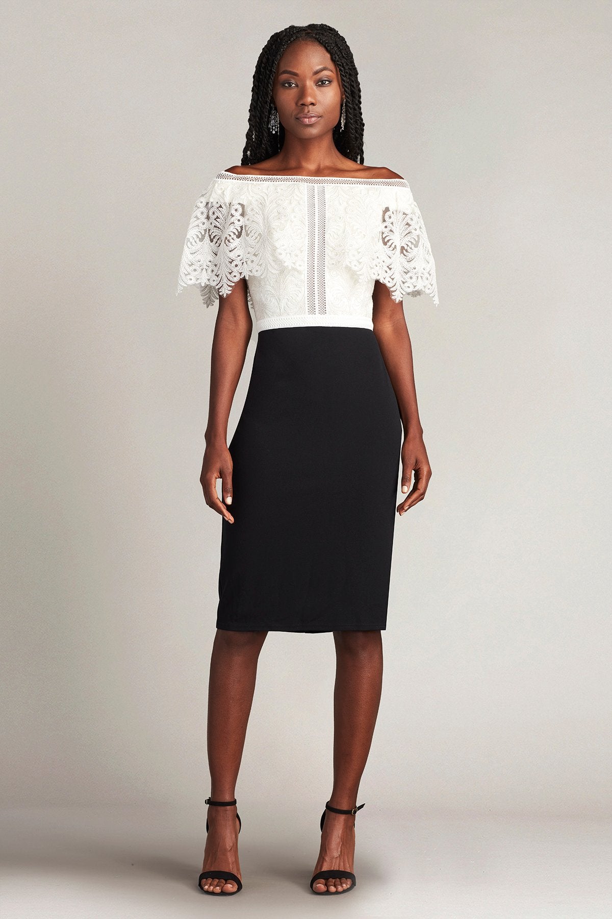 Anders Embroidered Flutter Overlay Dress