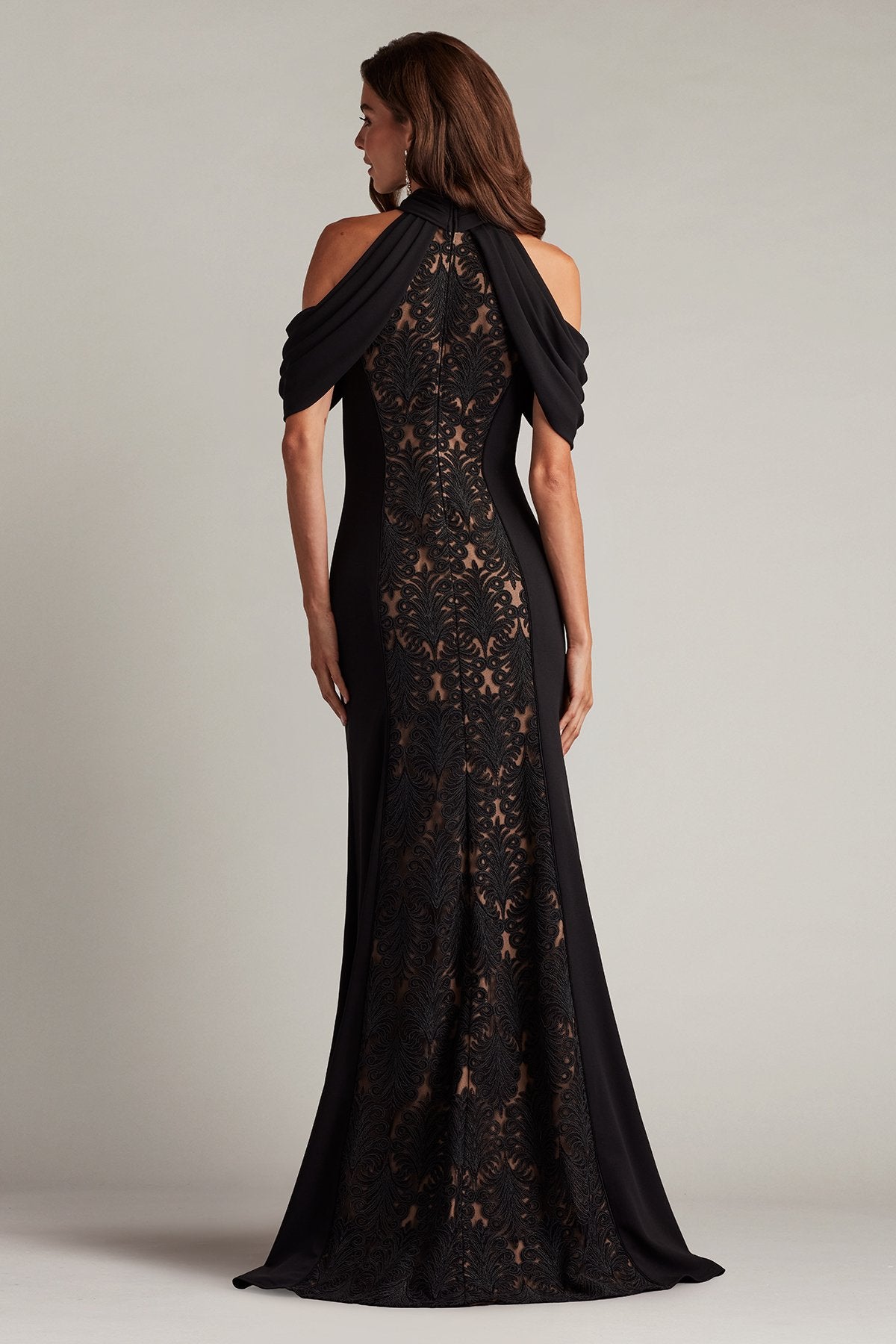 Kato Embroidered Off-Shoulder Halter Gown – Tadashi Shoji Official