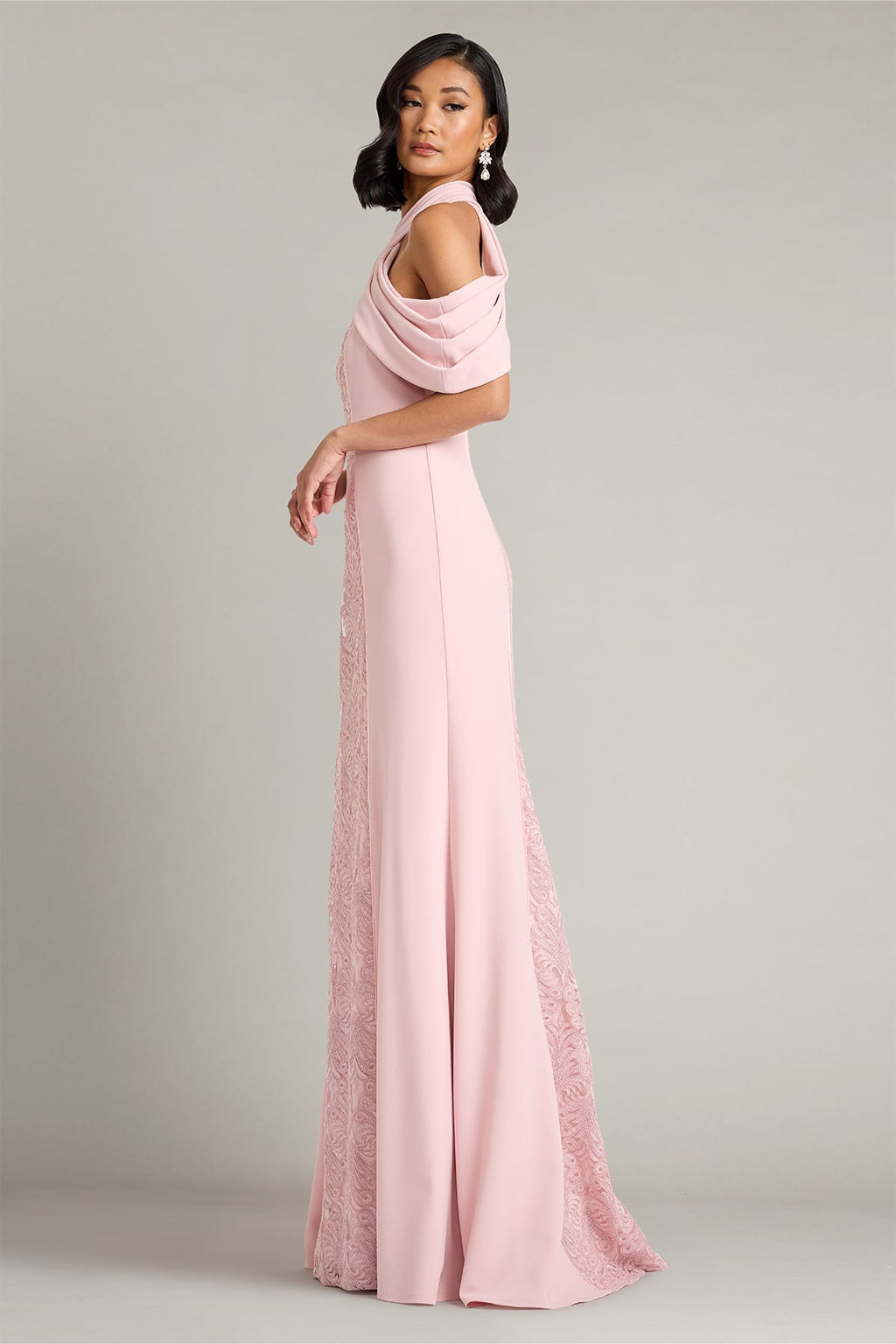 Kato Embroidered Off-Shoulder Halter Gown