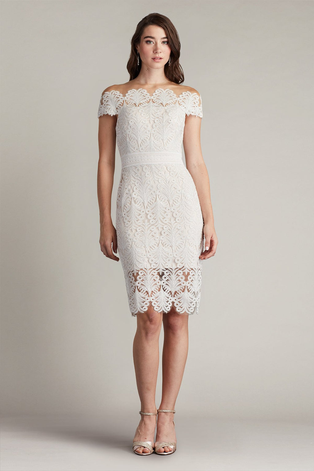 Elin Embroidered Tulle Illusion Dress