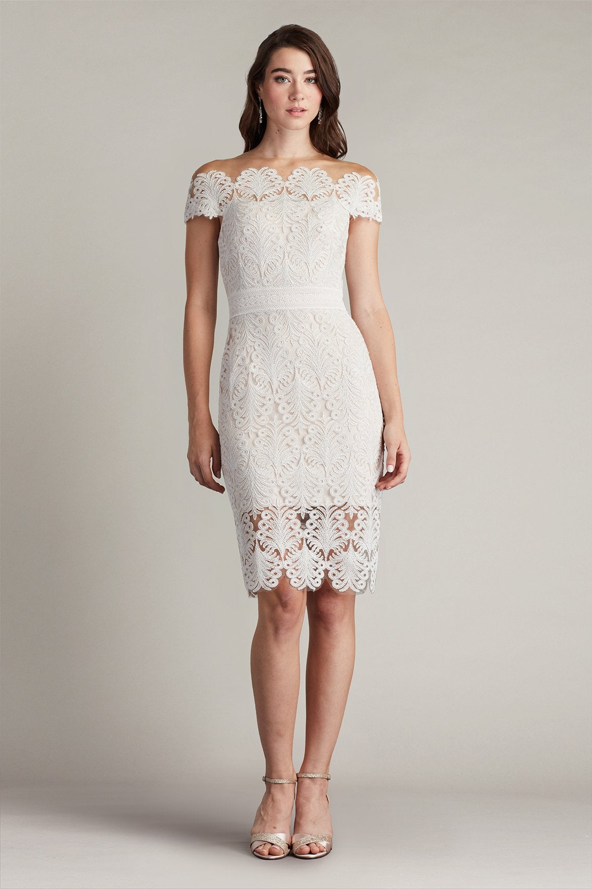 Elin Embroidered Tulle Illusion Dress