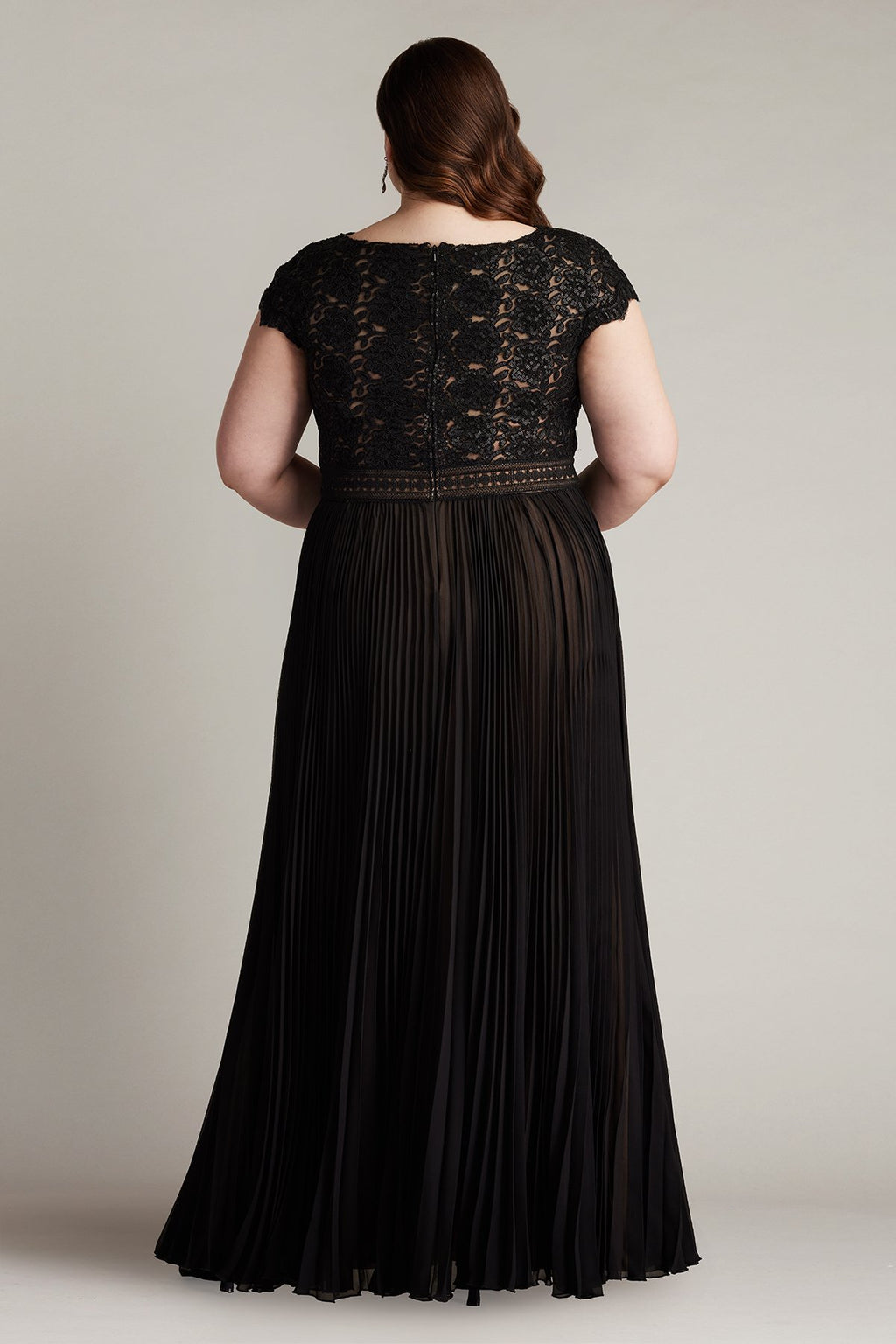 Surette Sequin Embroidered and Pleated Chiffon Gown - PLUS SIZE