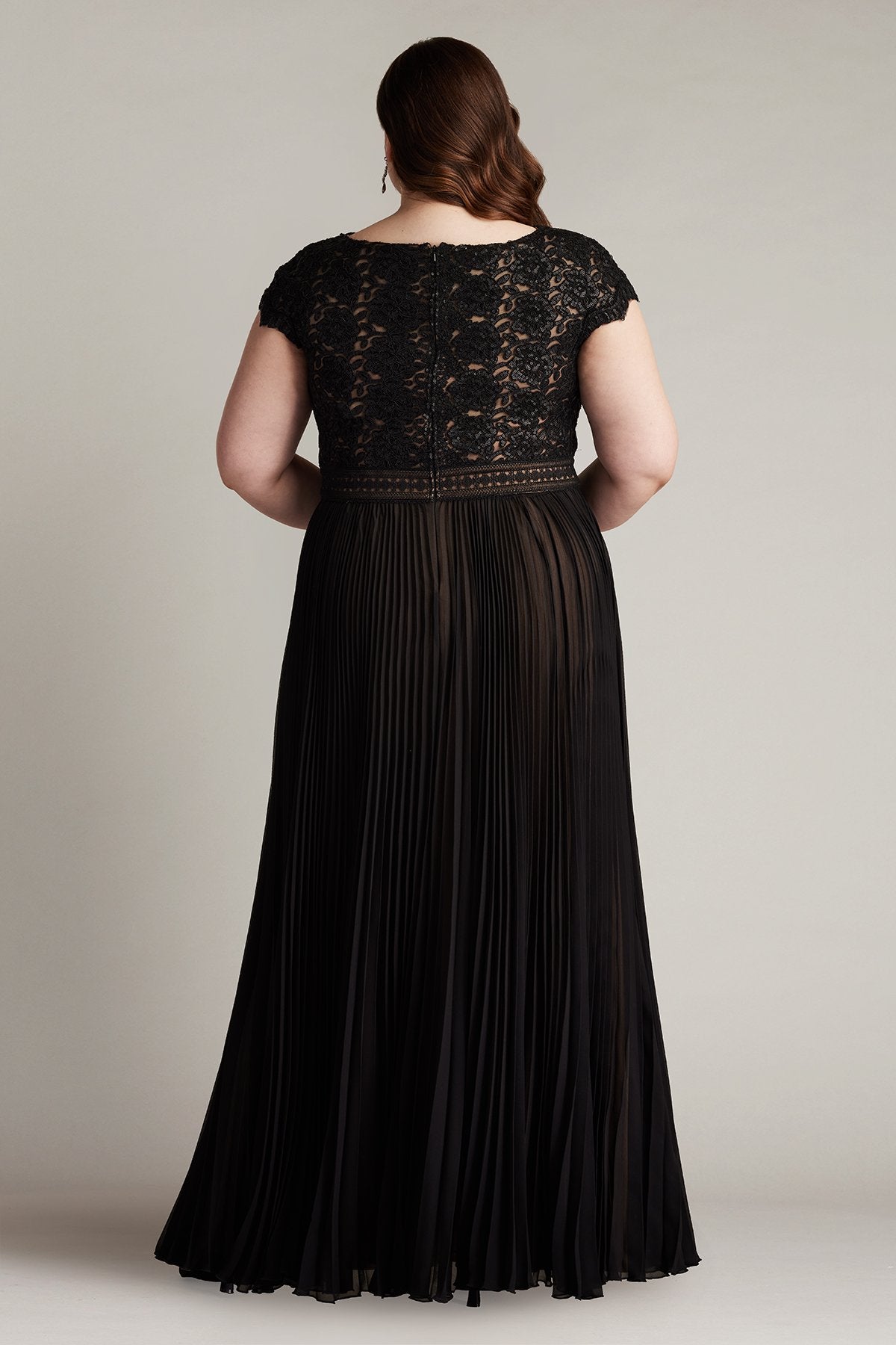 Surette Sequin Embroidered and Pleated Chiffon Gown - PLUS SIZE
