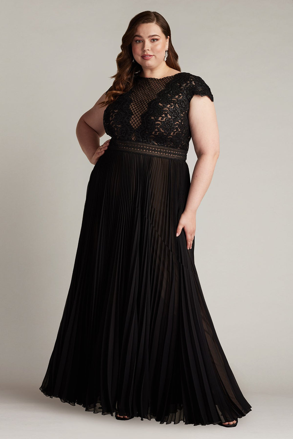 Surette Sequin Embroidered and Pleated Chiffon Gown - PLUS SIZE