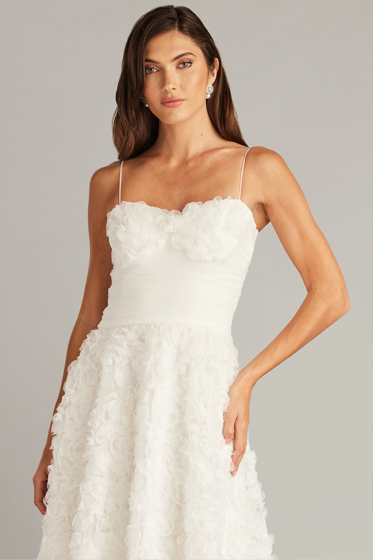 Greer Rosette Appliqué Midi Dress