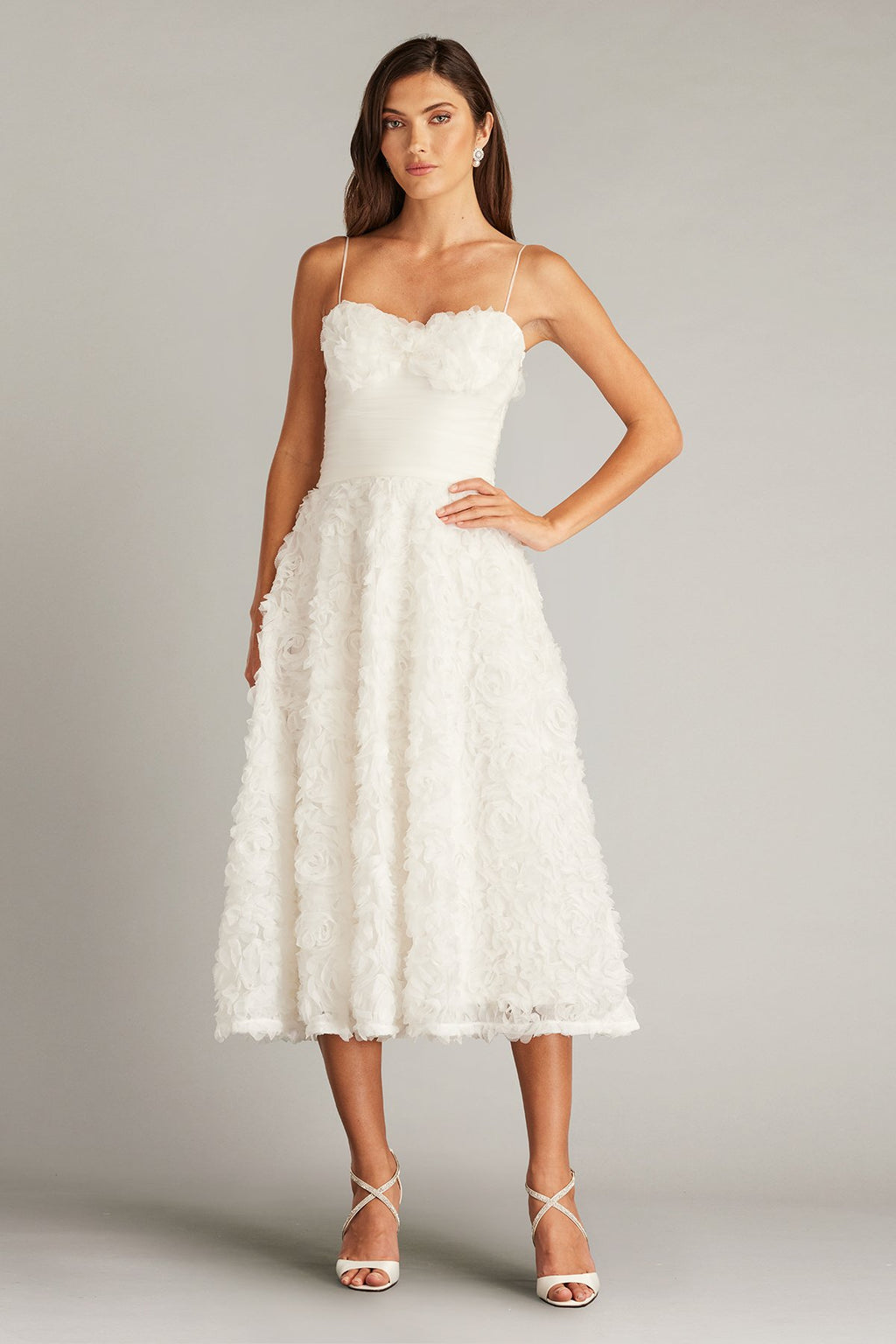 Greer Rosette Appliqu Midi Dress  Tadashi Shoji Official Online Boutique