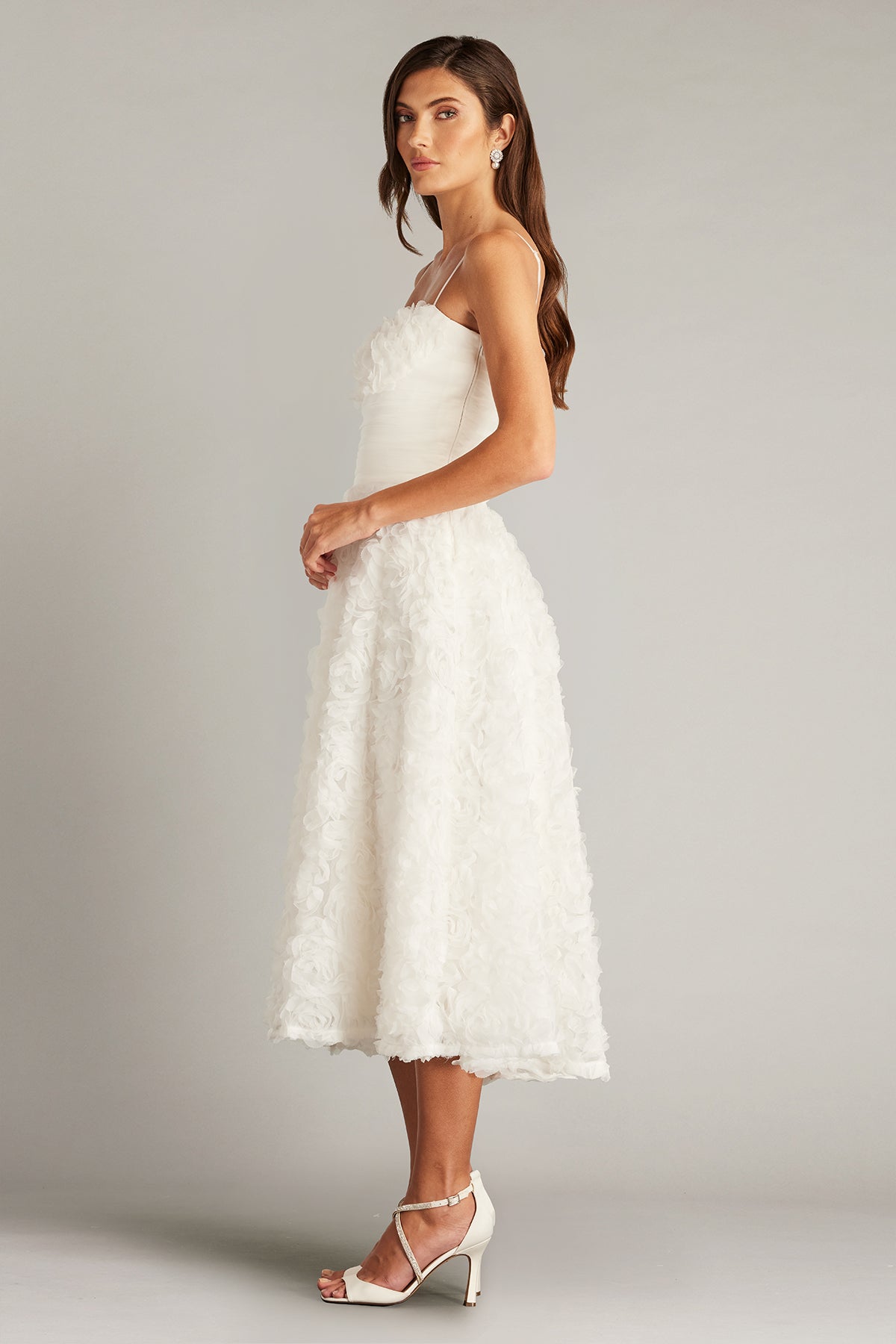 Greer Rosette Appliqué Midi Dress