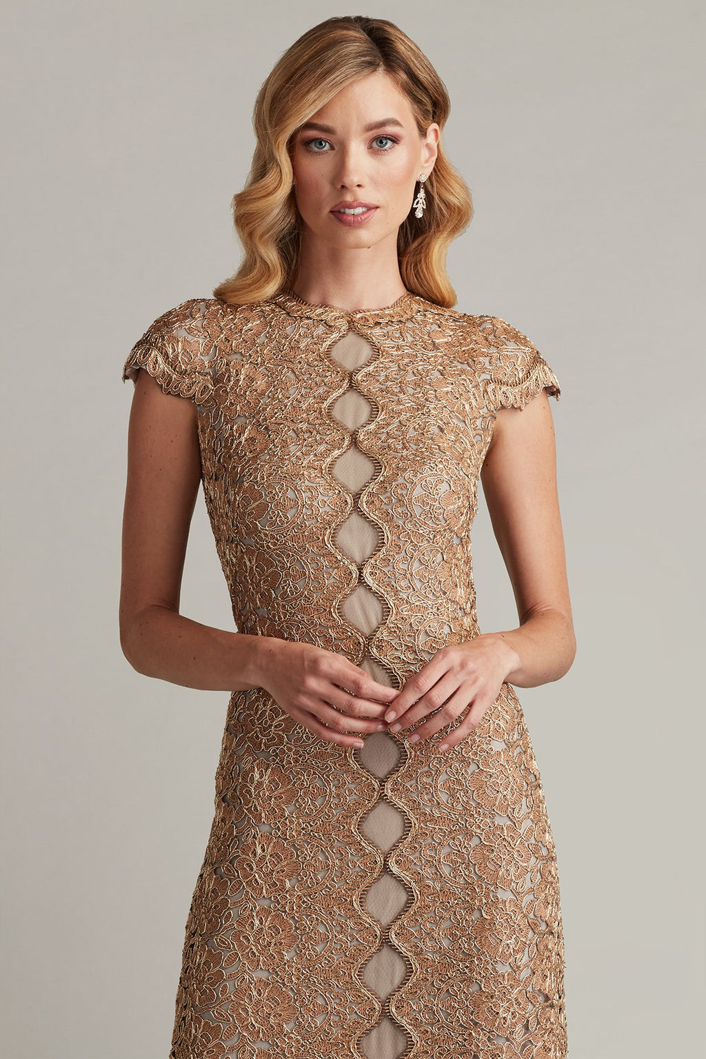 Etters Scalloped Illusion Gown