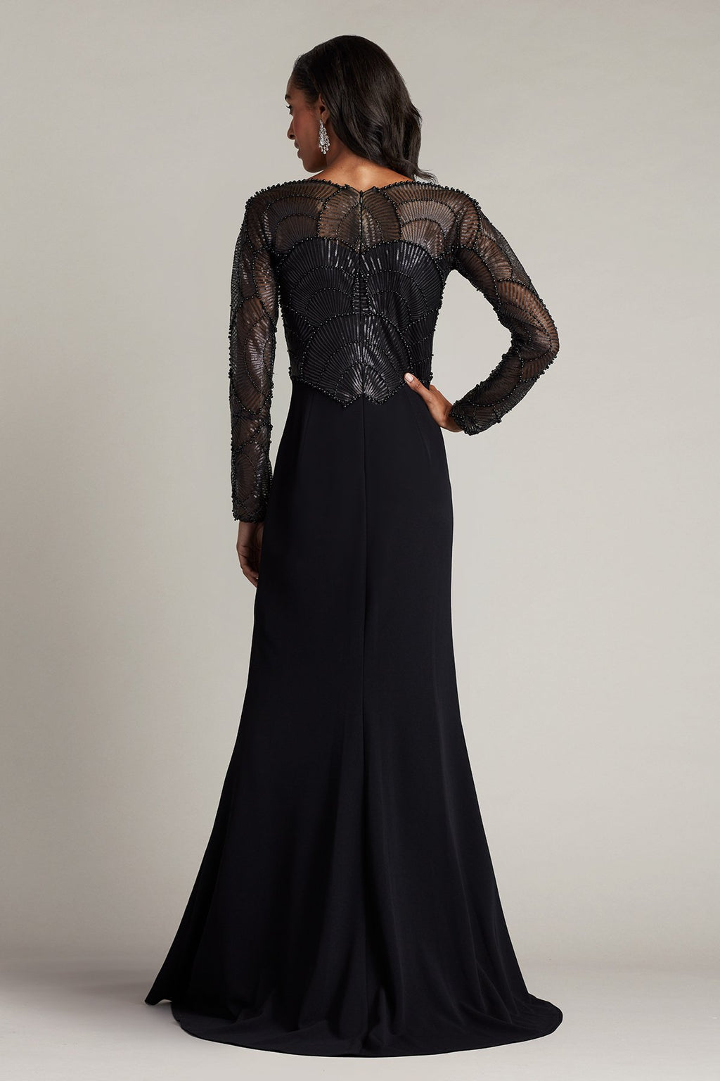 Destiny Long-Sleeve Embellished Gown