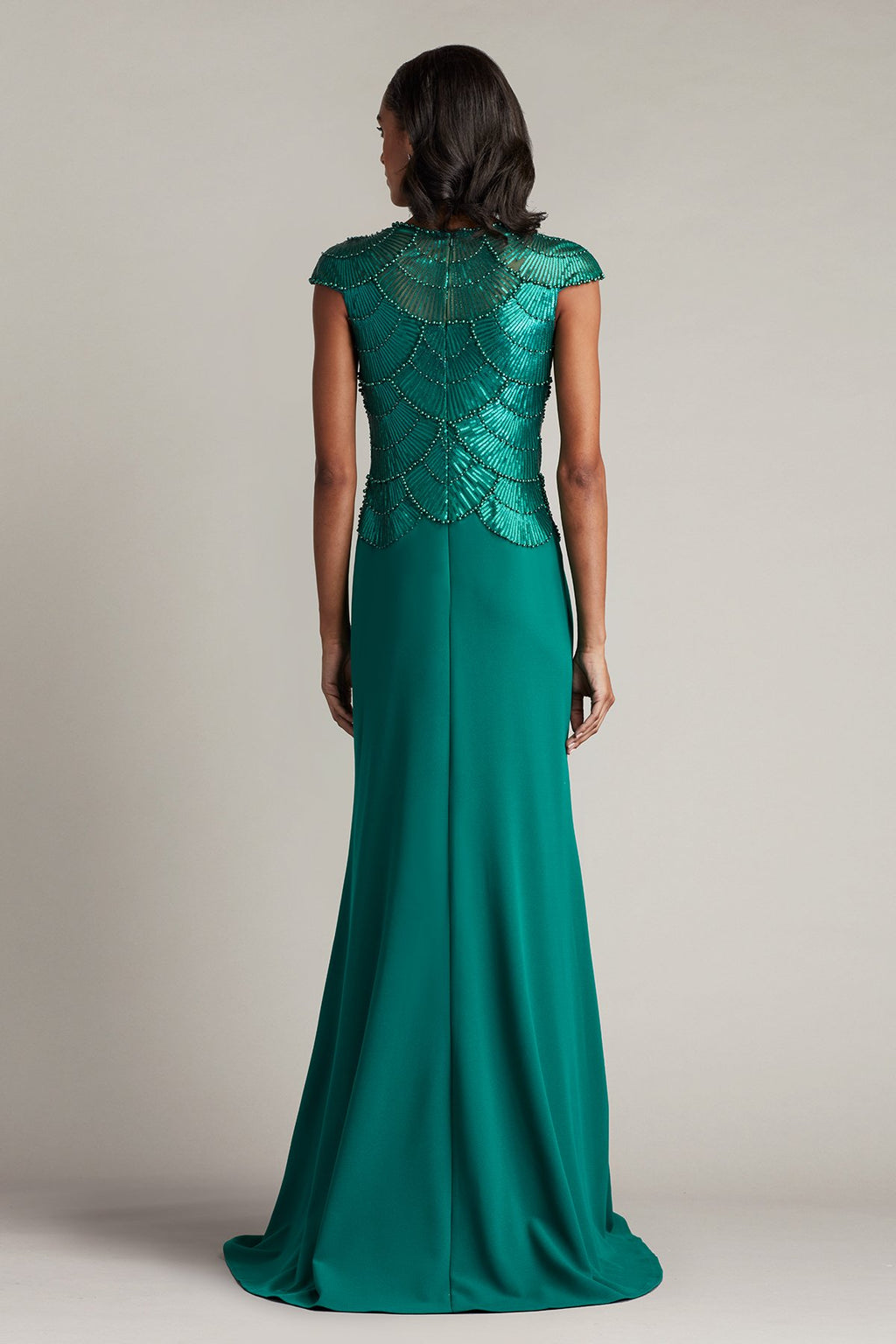 Coralia Beaded Crepe Gown