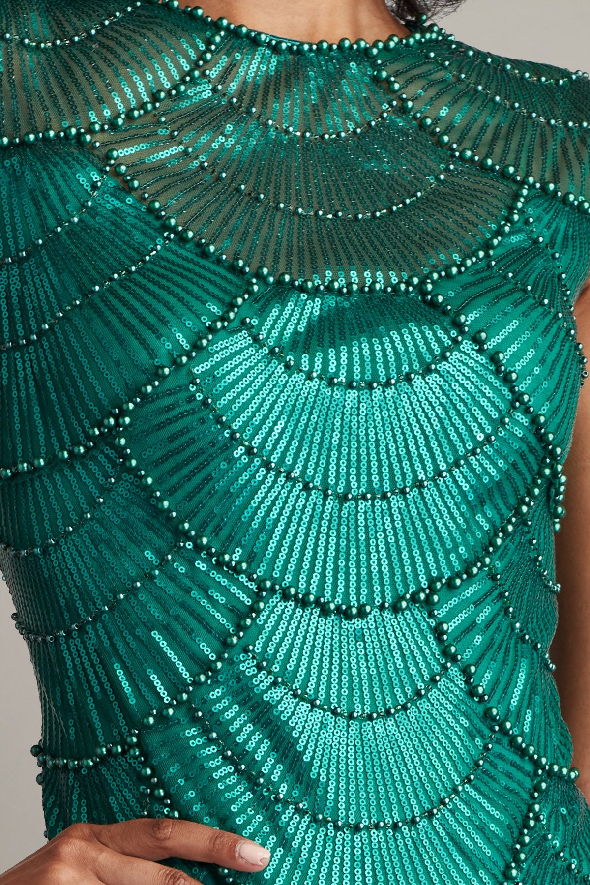Coralia Beaded Crepe Gown