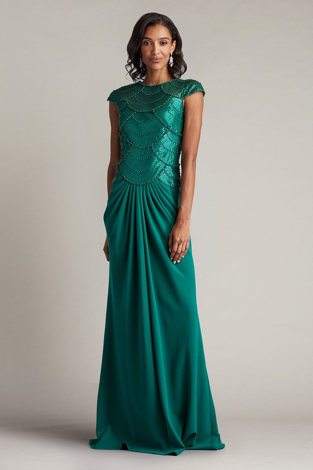 Coralia Beaded Crepe Gown