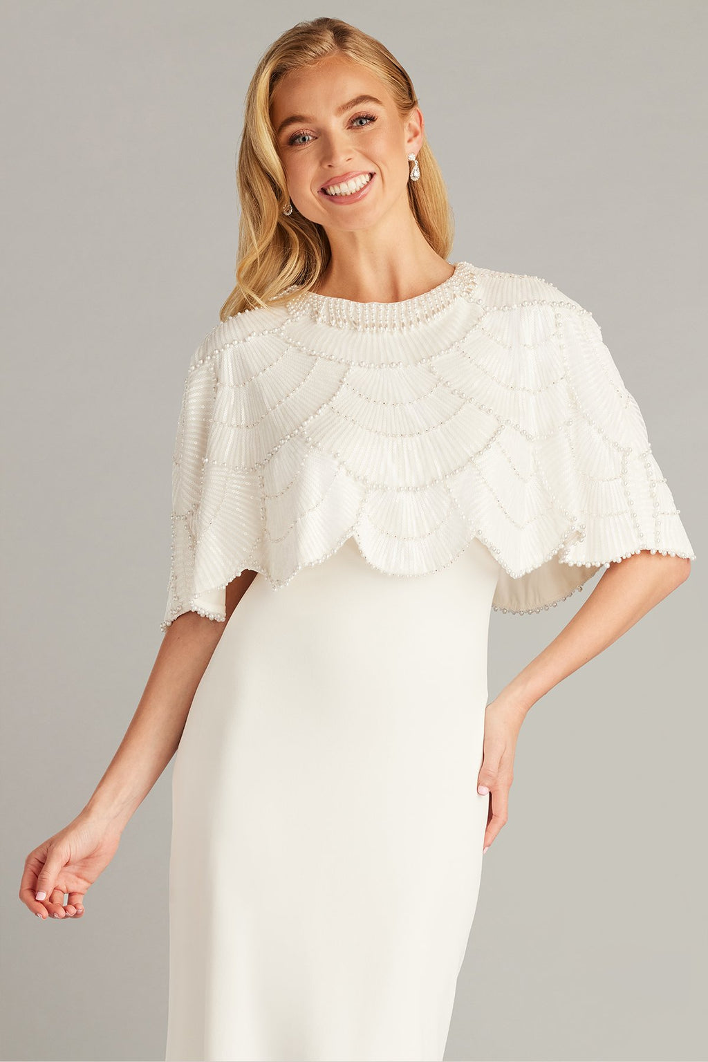 Reba Embellished Cape Overlay Bridal Gown