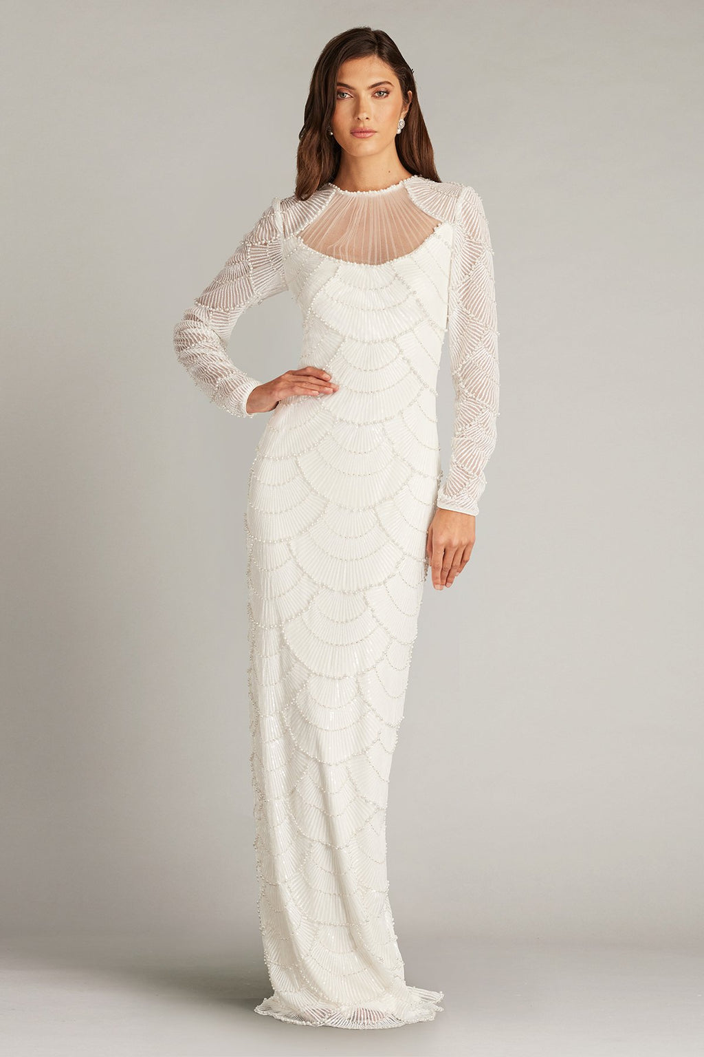 Delmar Shell Embellished Gown – Tadashi Shoji Official Online Boutique