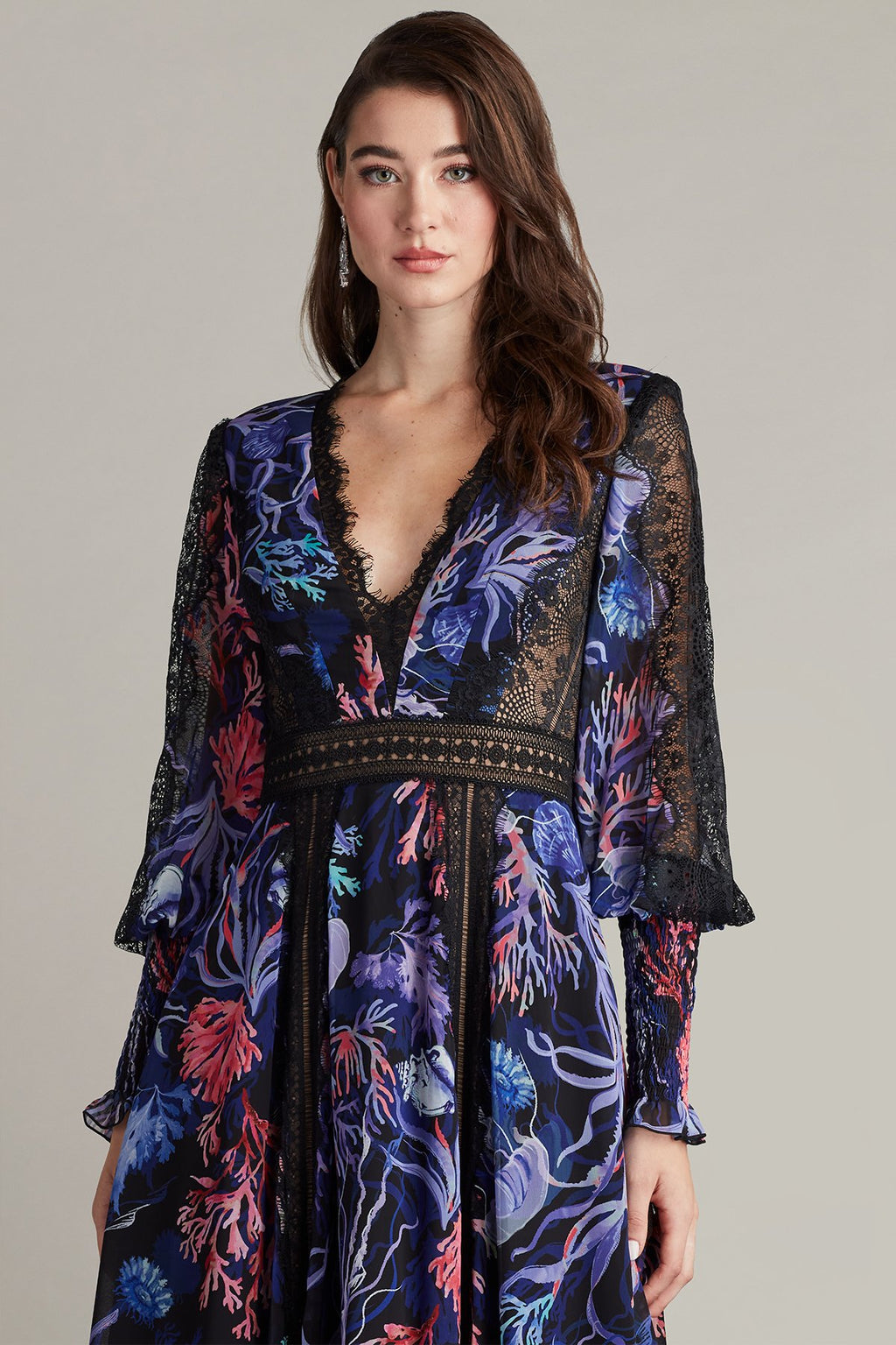 Krishna Oceanic Print Midi Dress