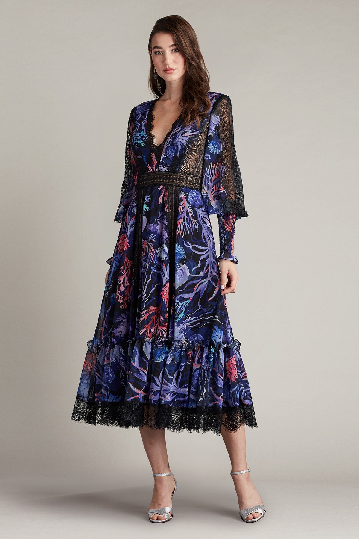 Krishna Oceanic Print Midi Dress