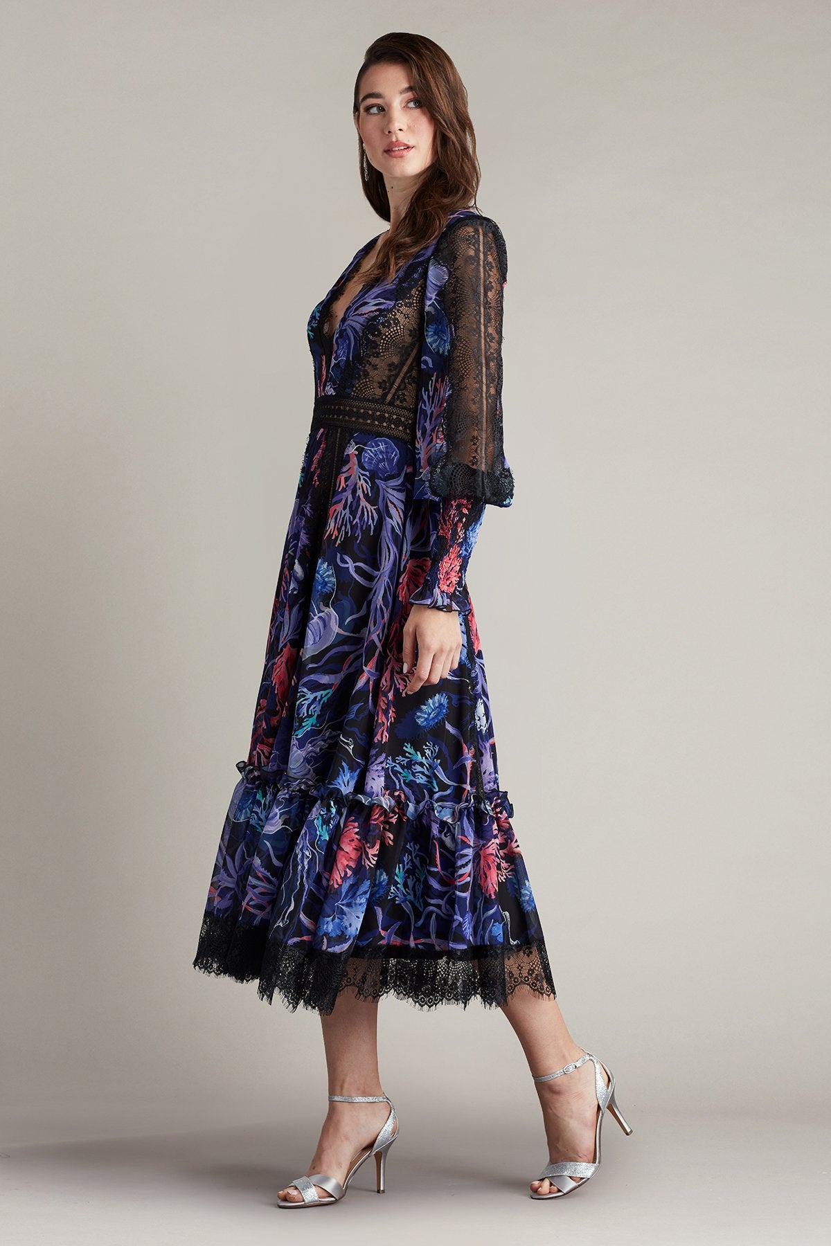 Krishna Oceanic Print Midi Dress