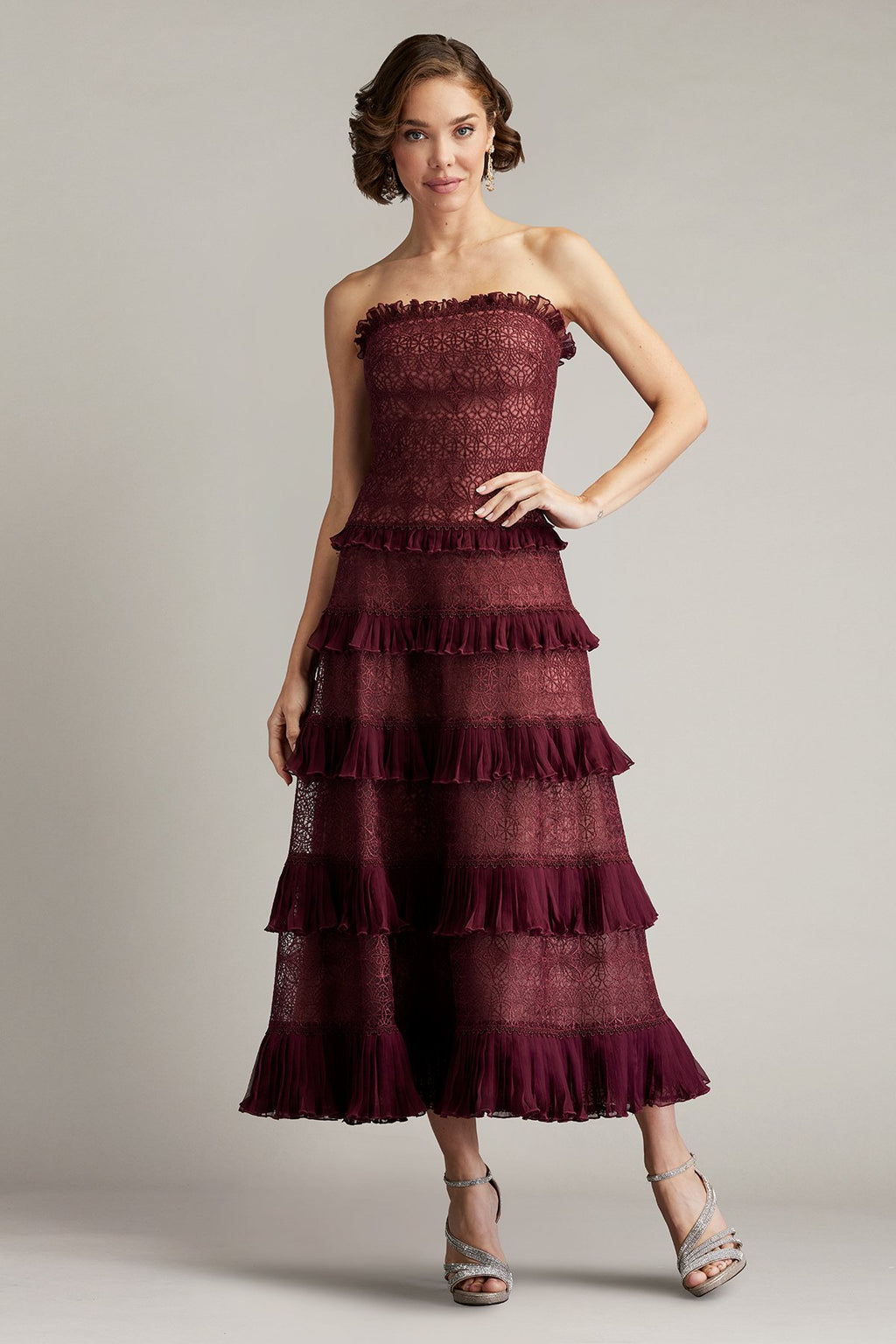 Ziani Tiered Ruffle Midi Dress