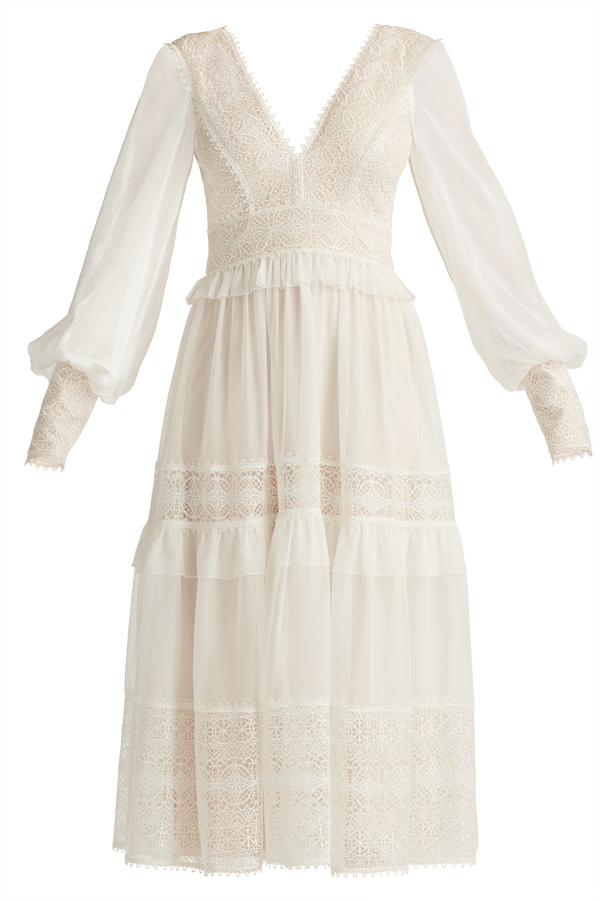Loic Lace Panel Midi Dress Loic Lace Panel Midi Dress