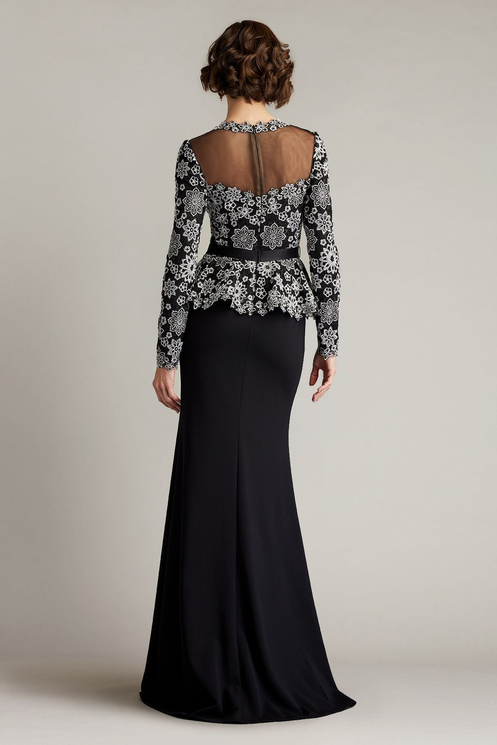 peplum dress with tail Terani Couture 252M5364 Long Fitted Formal Peplum Evening Dress