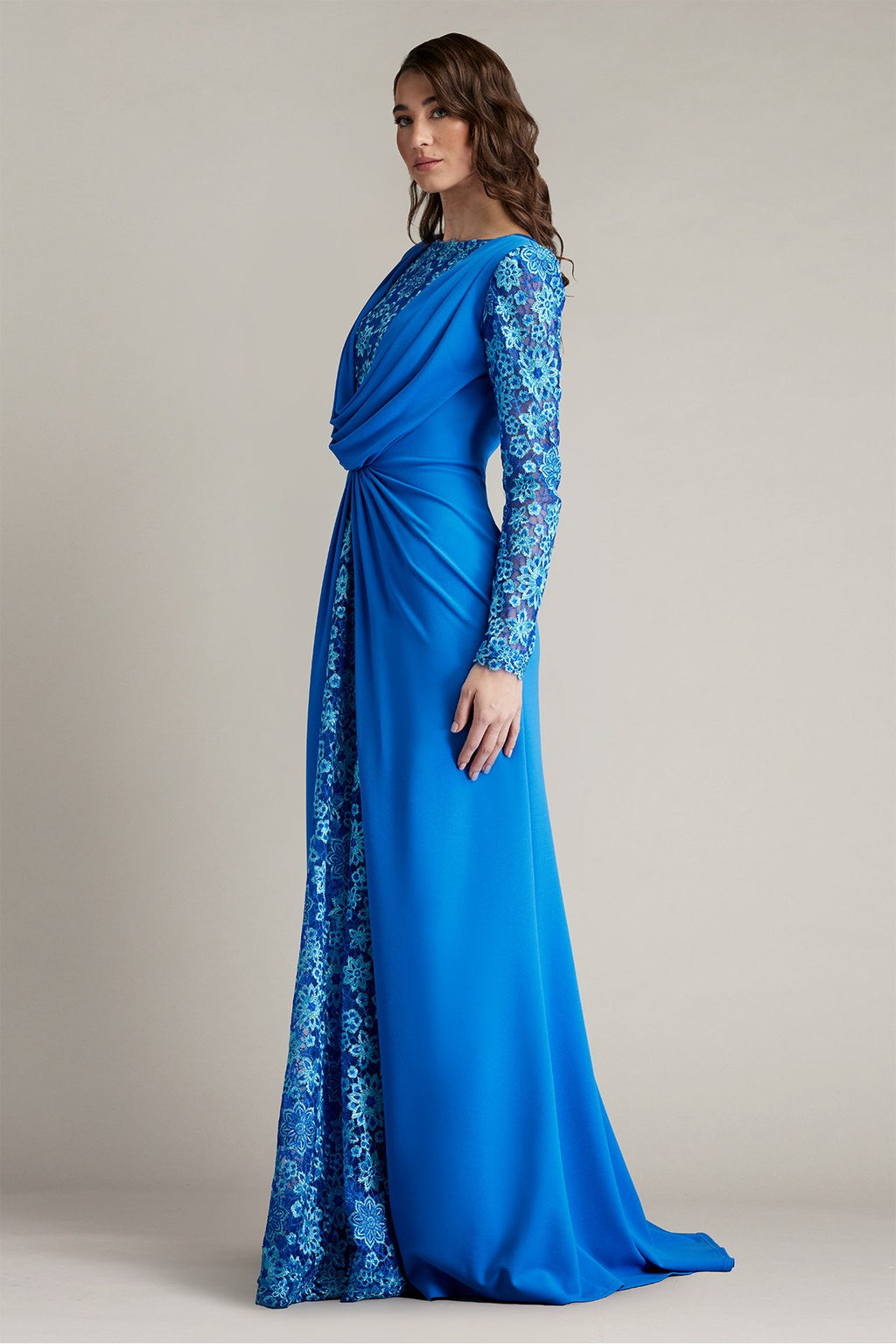 Sedona Crepe Overlay Embroidered Gown