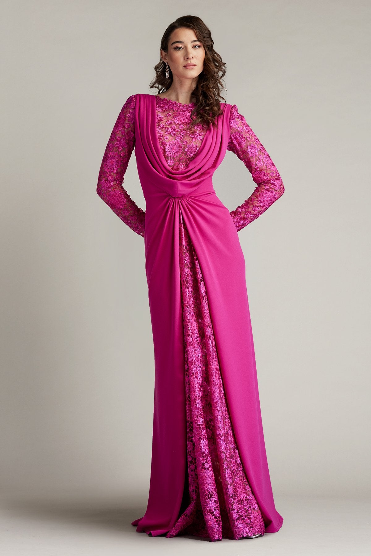 Sedona Crepe Overlay Embroidered Gown