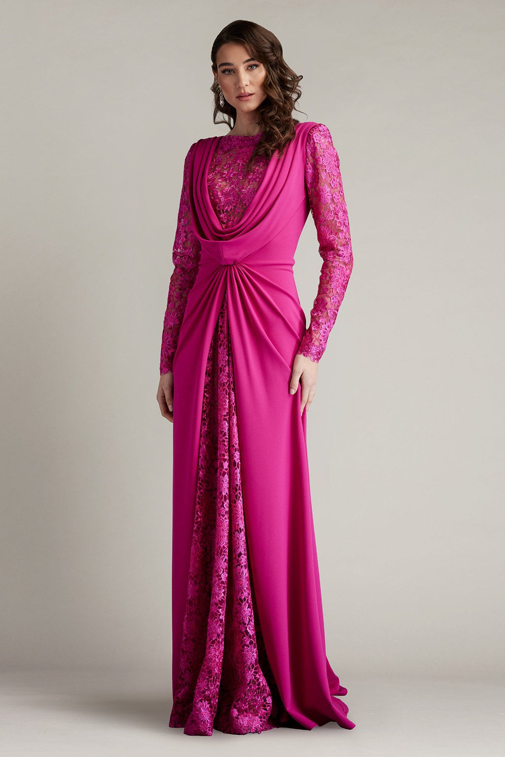 Sedona Crepe Overlay Embroidered Gown