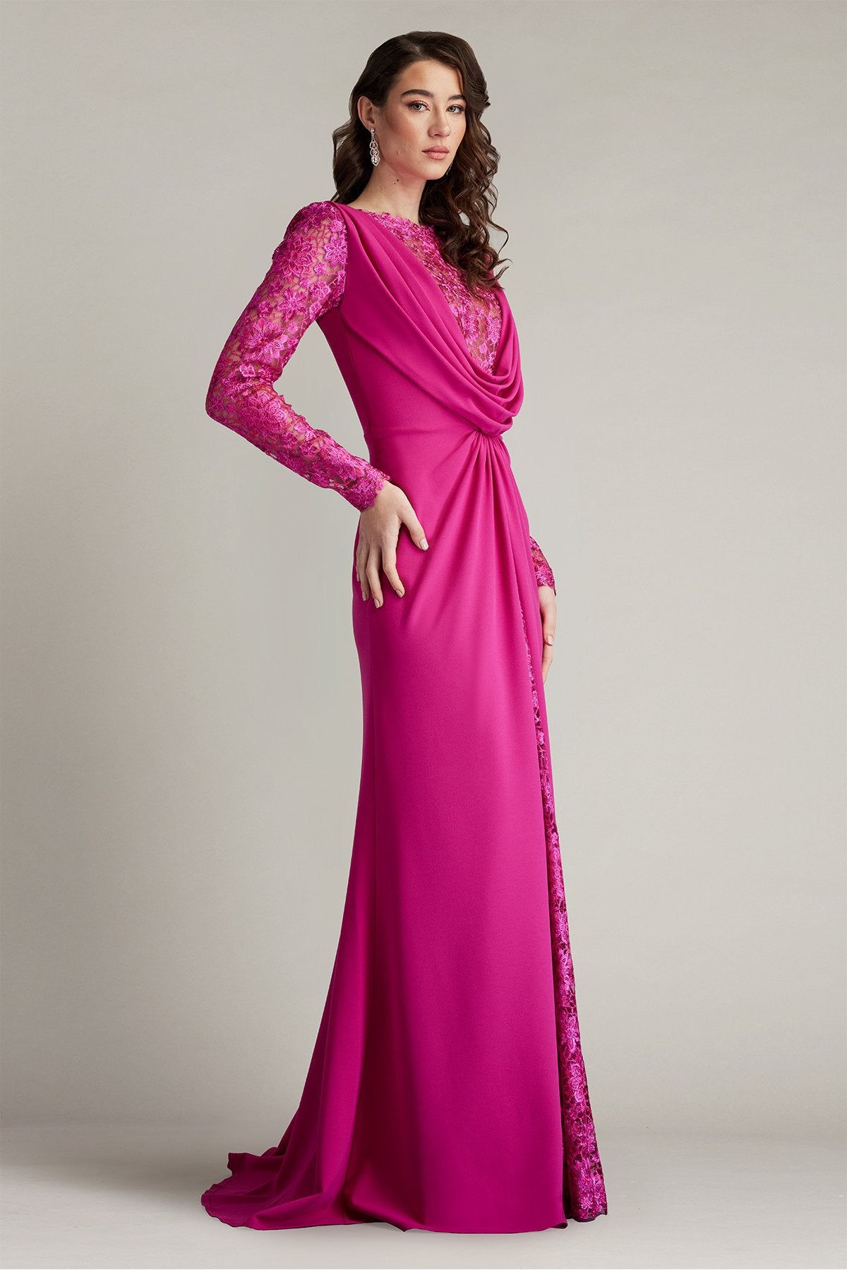 Sedona Crepe Overlay Embroidered Gown