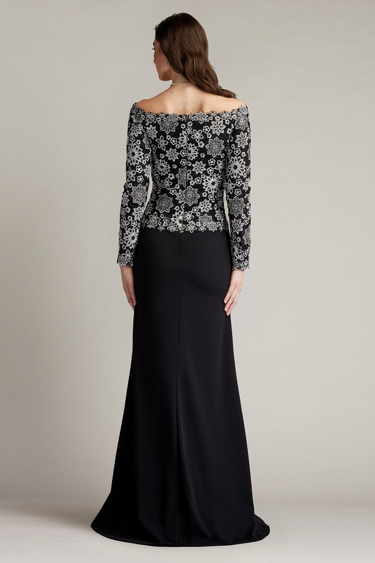 Mayur Off Shoulder Embroidered Bodice Gown – Tadashi Shoji