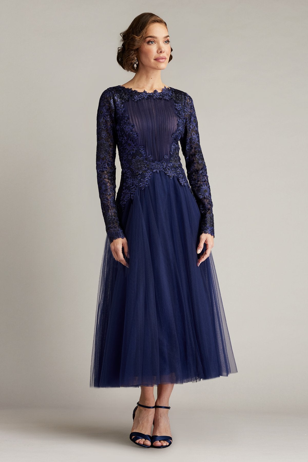 Saitta Embroidered Tulle Midi Dress
