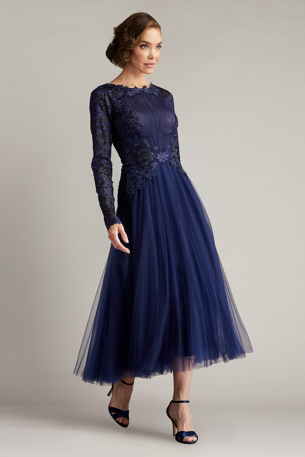 Saitta Embroidered Tulle Midi Dress
