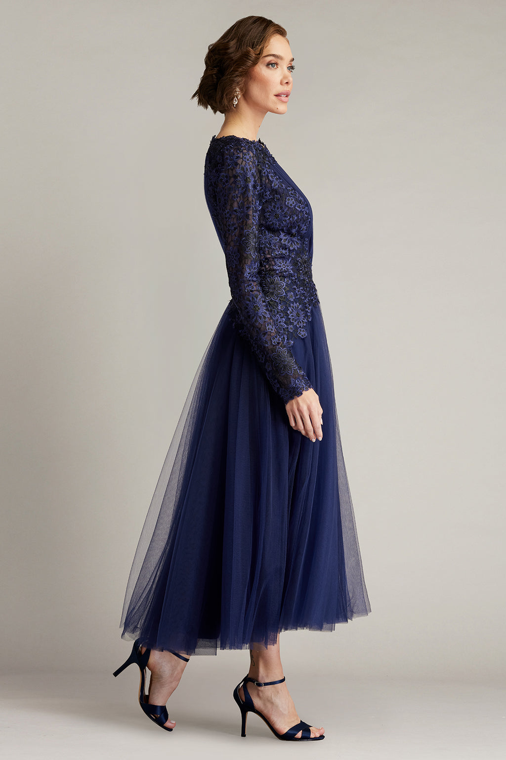 Saitta Embroidered Tulle Midi Dress