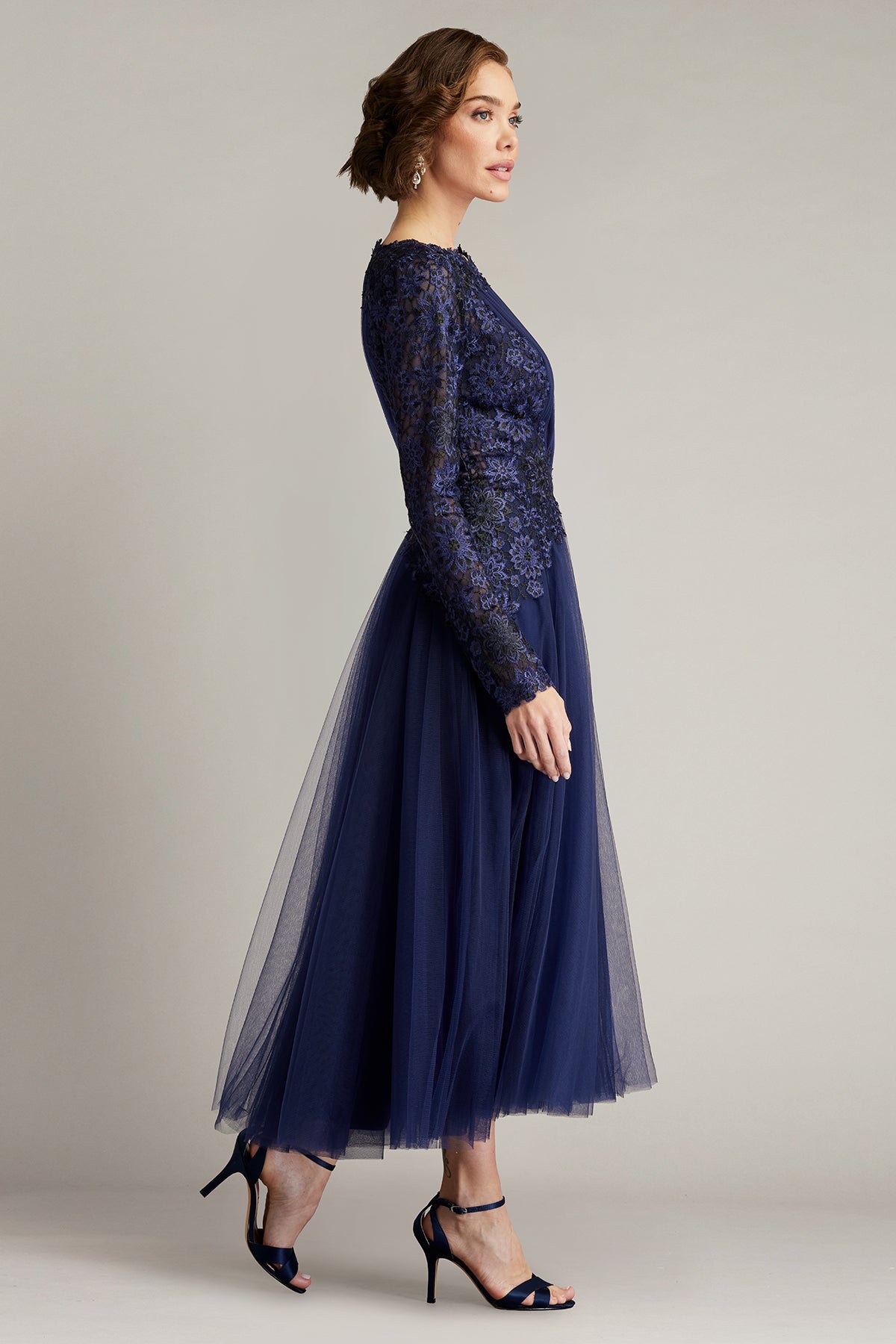 Saitta Embroidered Tulle Midi Dress