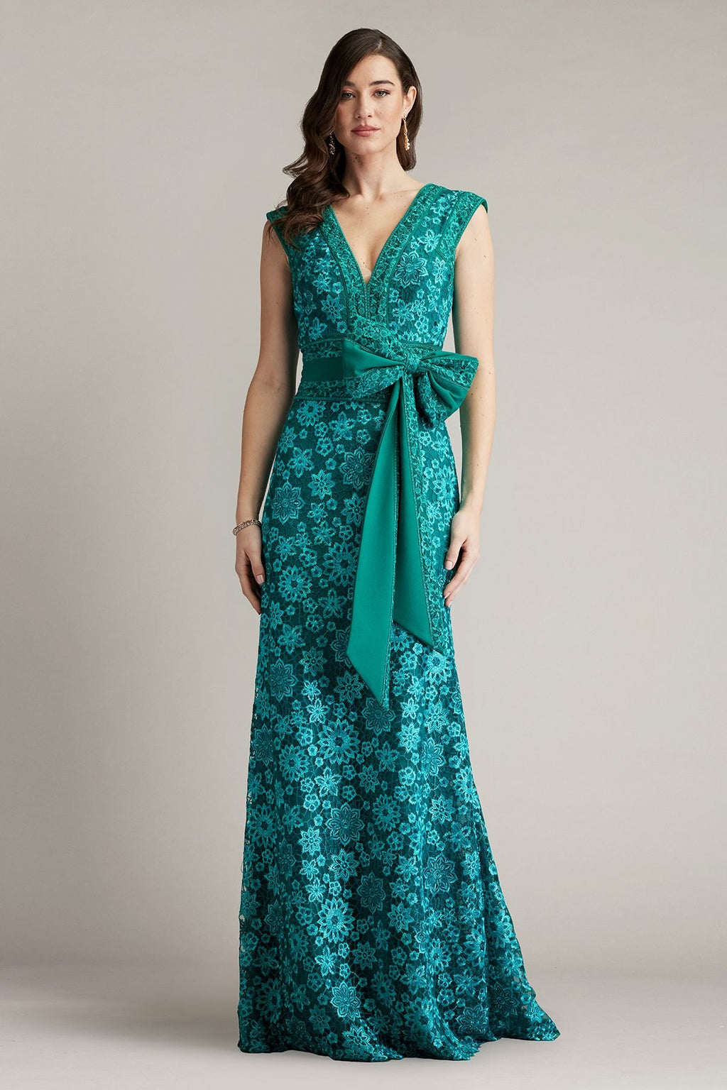 Esha Embroidered Waist Bow Gown