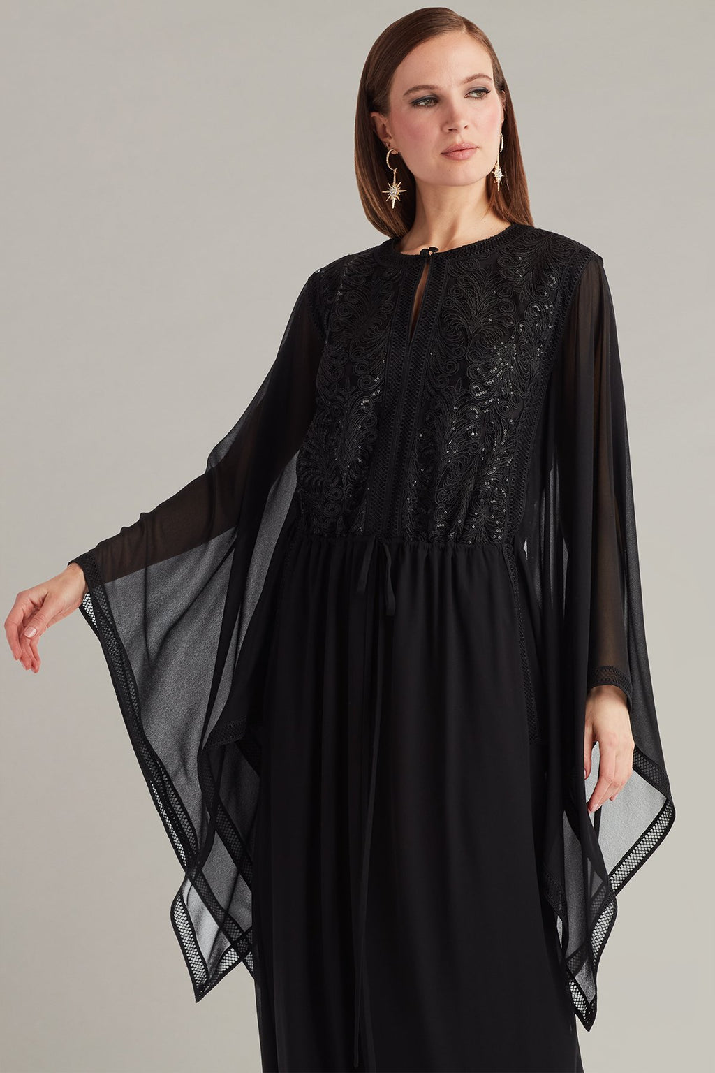 Roena Sequin Embroidered Caftan Gown
