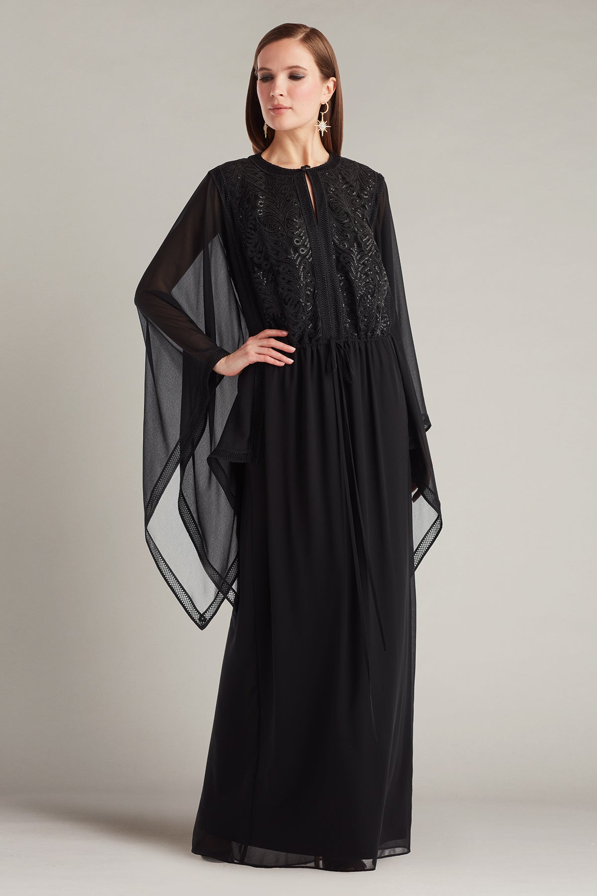Roena Sequin Embroidered Caftan Gown